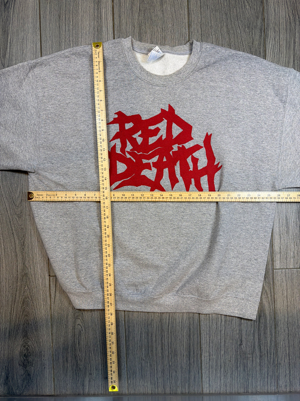 Red Death Band Crewneck Sweatshirt Gray 2X
