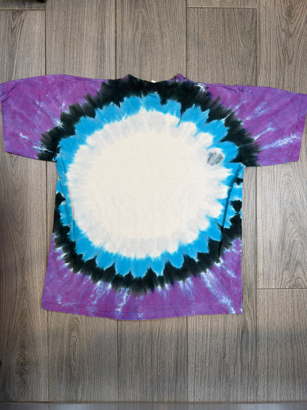 90s Led Zeppelin Icarus Tie Dye Purple Liquid Blue T-Shirt Large