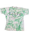 90s Jackson Hole Jammin Mangy Moose Skeleton Ski Tie Dye Green T-Shirt Large
