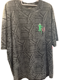 90s Gecko Hawaii AOP Black Grey XL T-Shirt Made in USA
