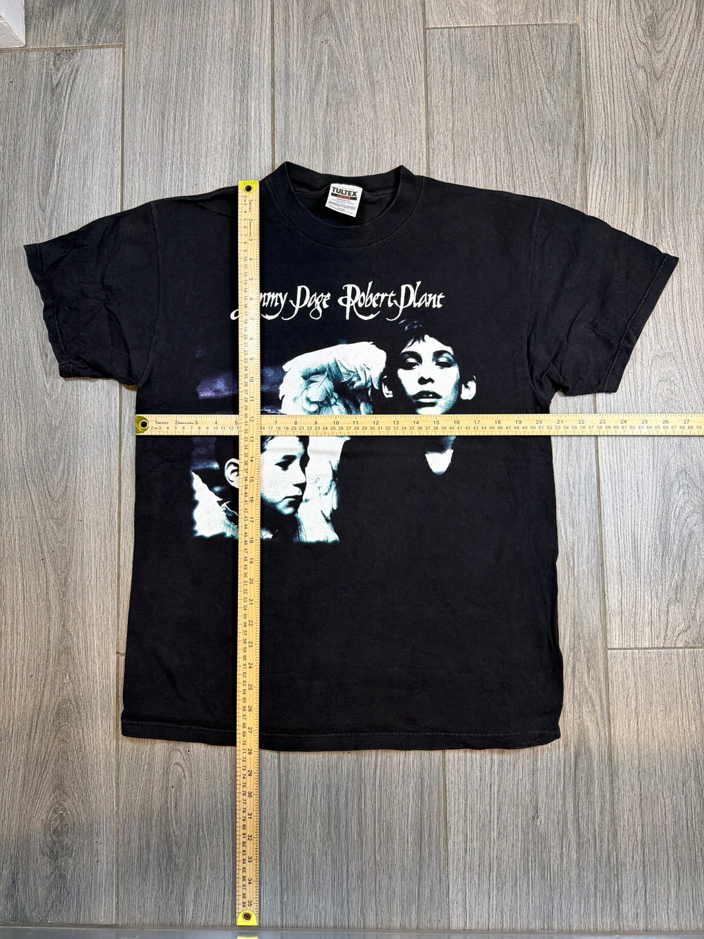 1998 Page and Plant Band Black T-Shirt Tultex Large