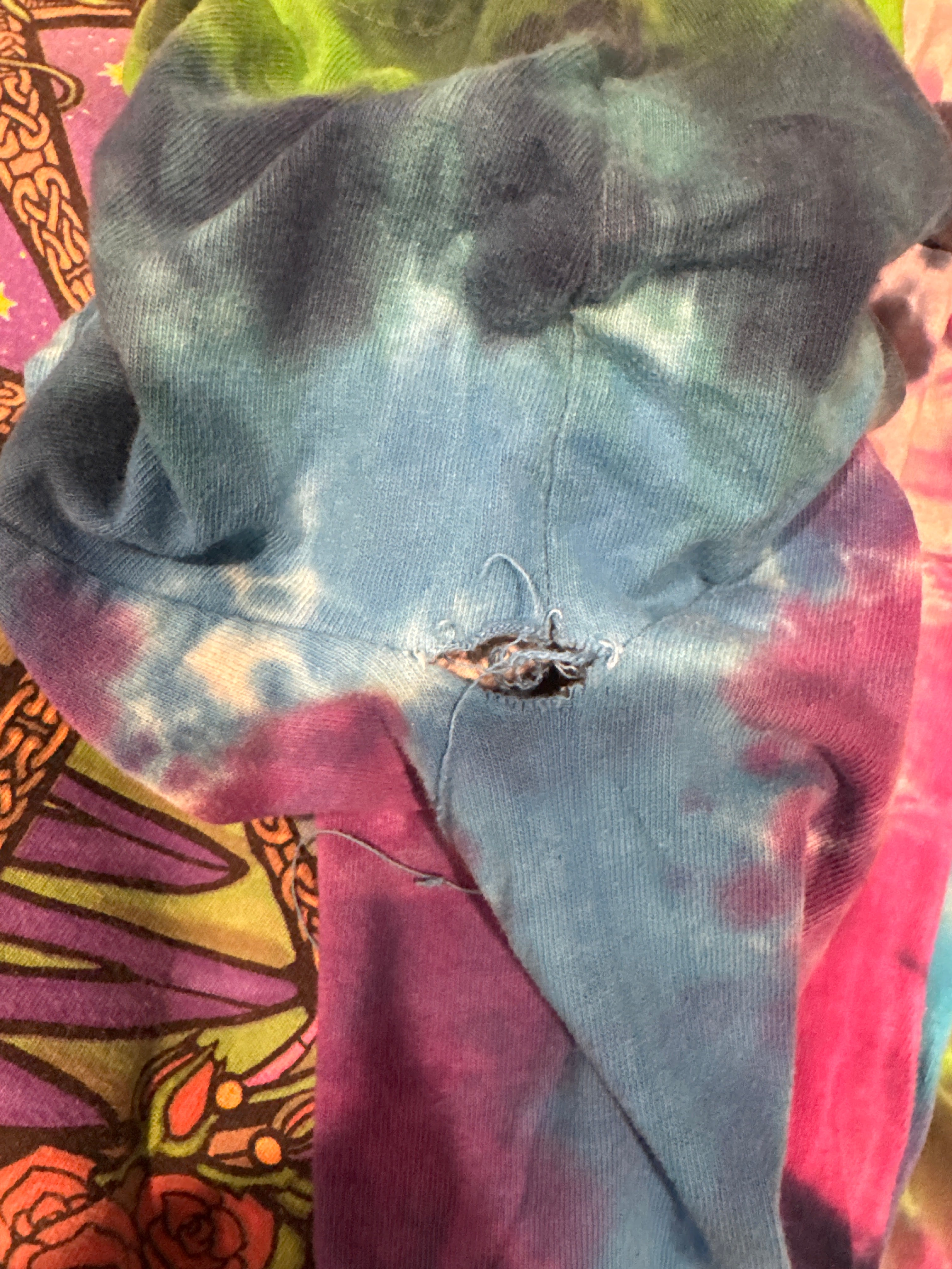 Grateful Dead Stained Glass Mandala Liquid Blue Tie Dye T-Shirt Large