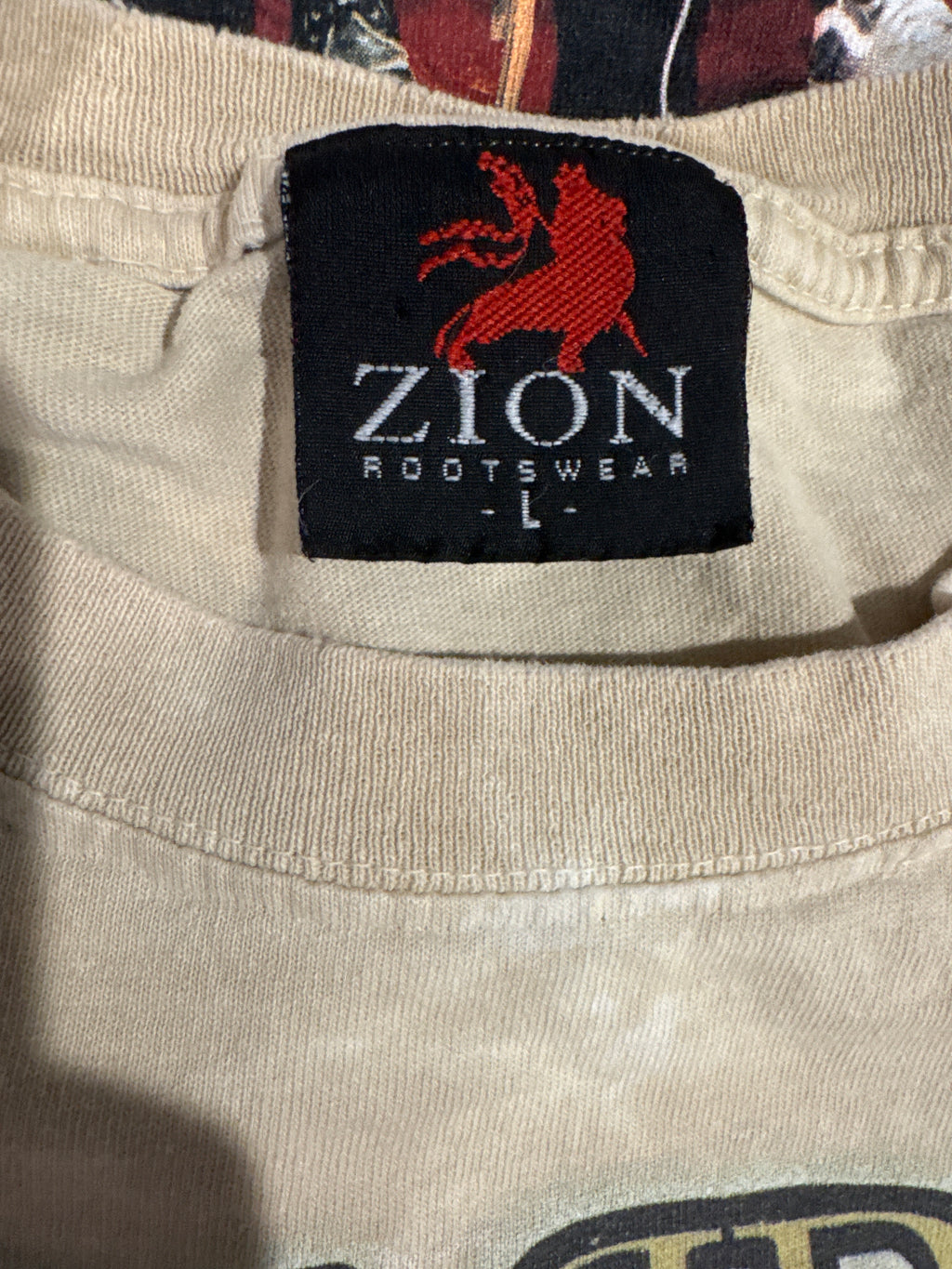 00s Bob Marley Redemption Song Tie Dye Zion Beige T-Shirt Large