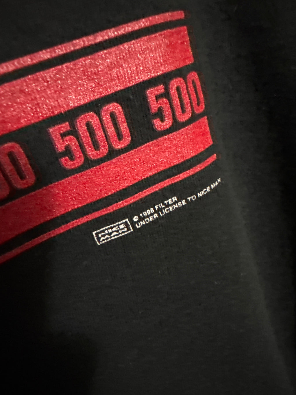 1996 Filter Band T Shirt "500- Hey Man Nice Shot" Black XL T Shirt