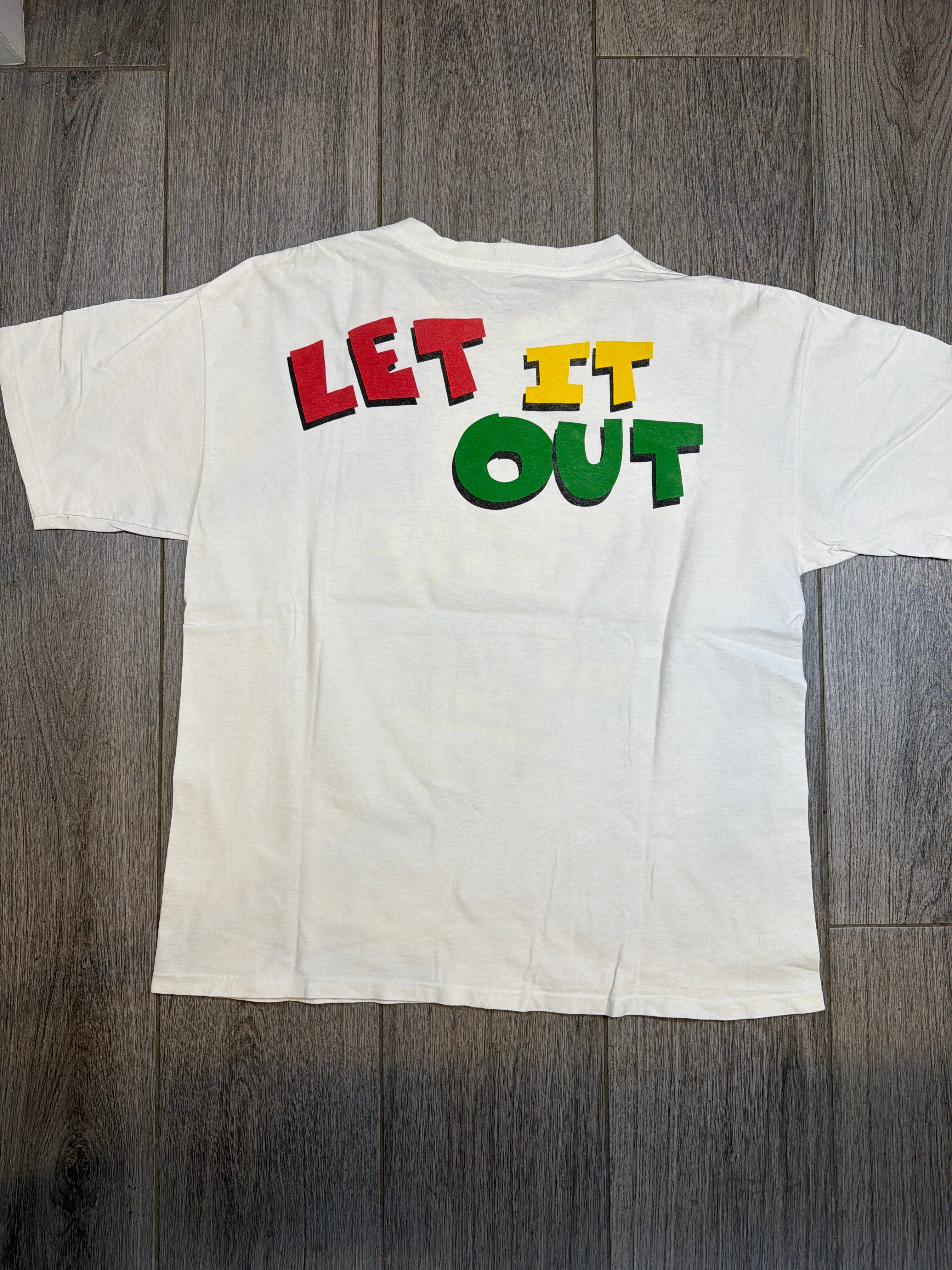 90s Mello Yello Soda Let It Out Mountain Dew White T-Shirt XL