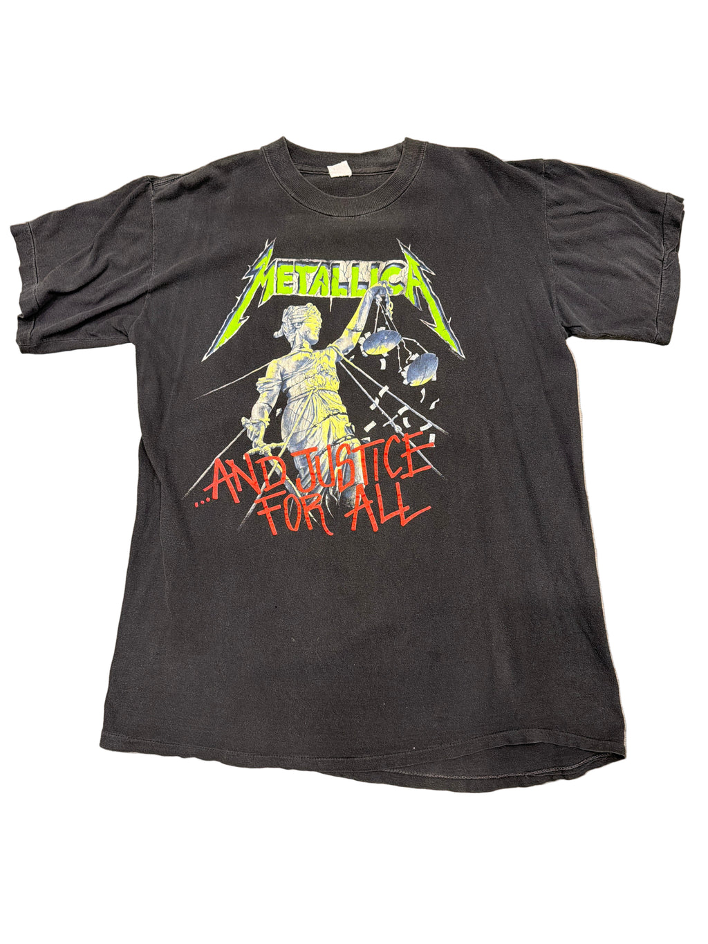 1988 Metallica ...And Justice For All Hammer Black T-Shirt Large