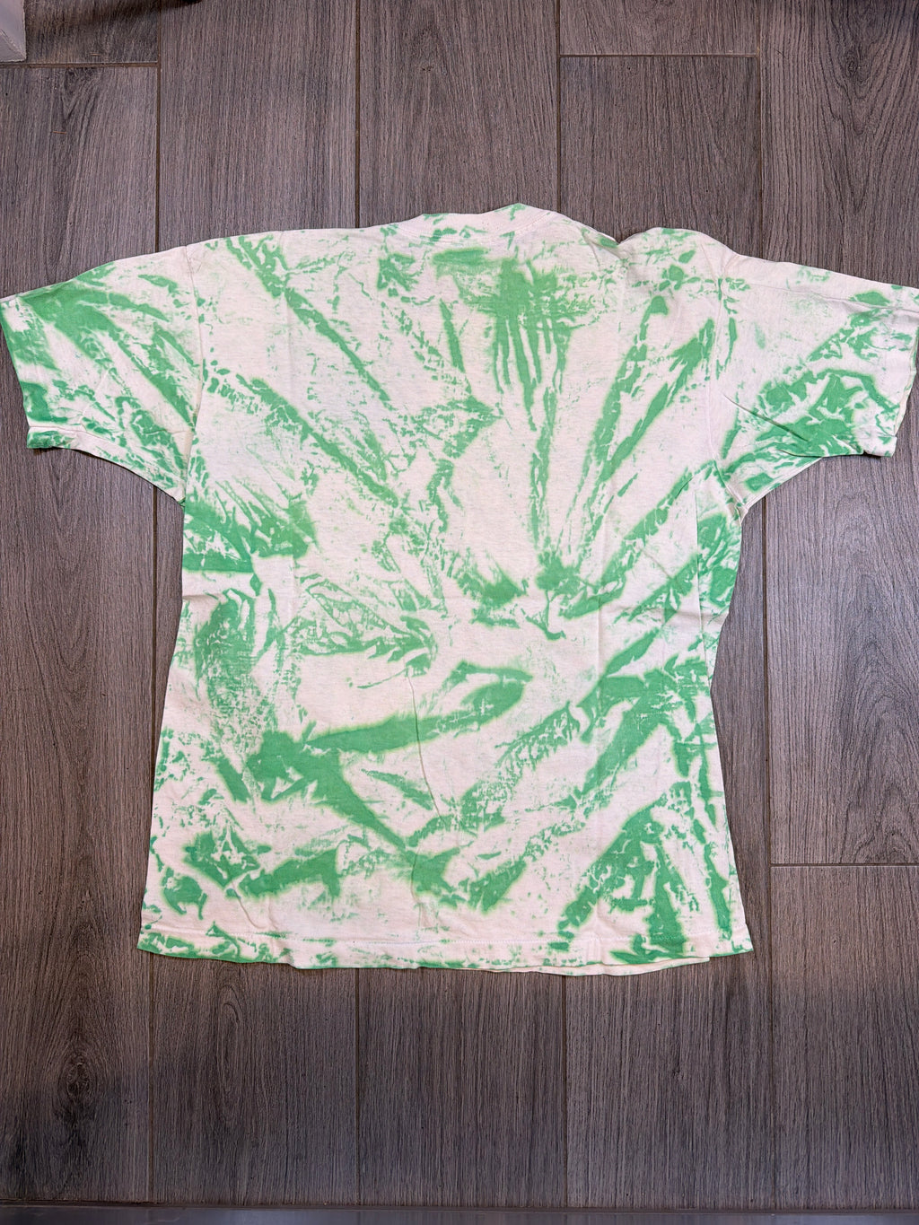 90s Jackson Hole Jammin Mangy Moose Skeleton Ski Tie Dye Green T-Shirt Large