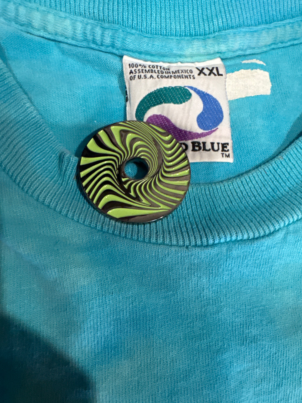 90s Grateful Dead Beach Liquid Blue Tie Dye T-Shirt XXL