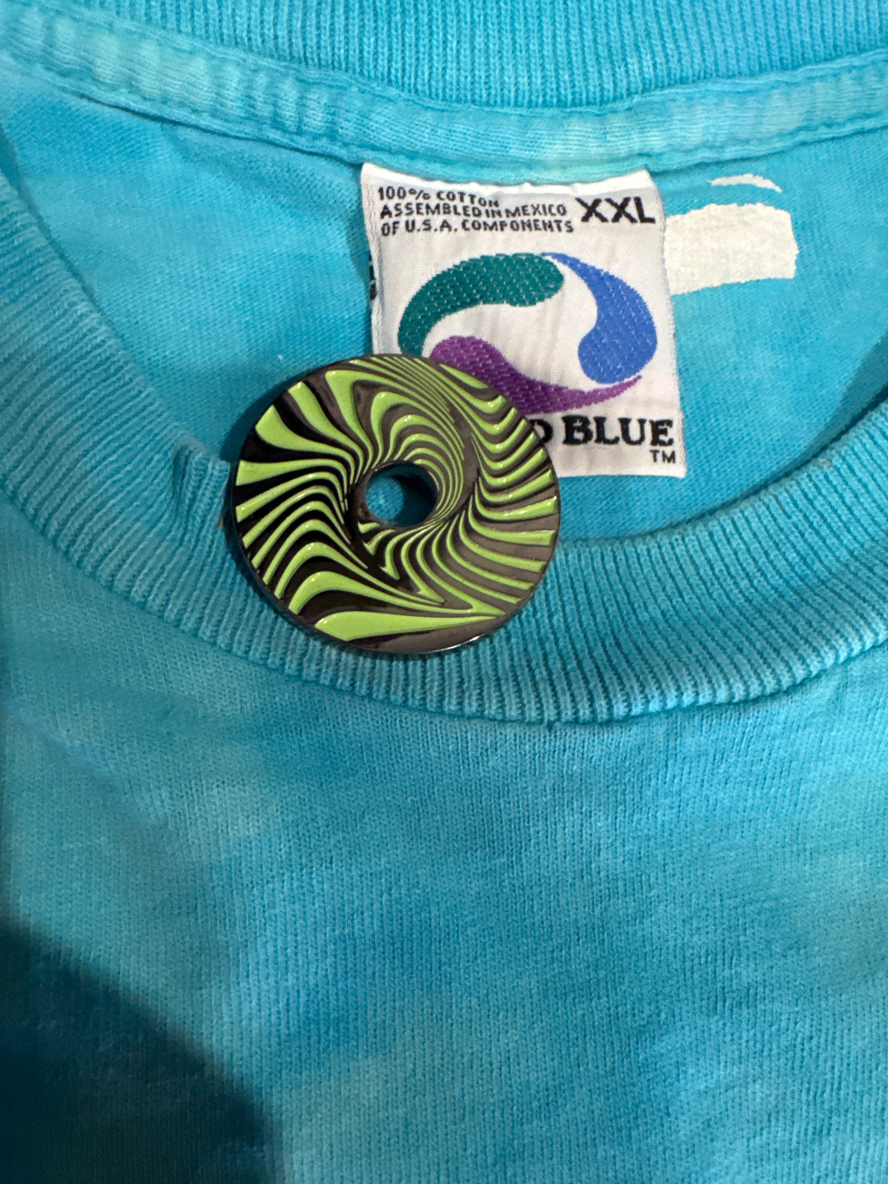 90s Grateful Dead Beach Liquid Blue Tie Dye T-Shirt XXL