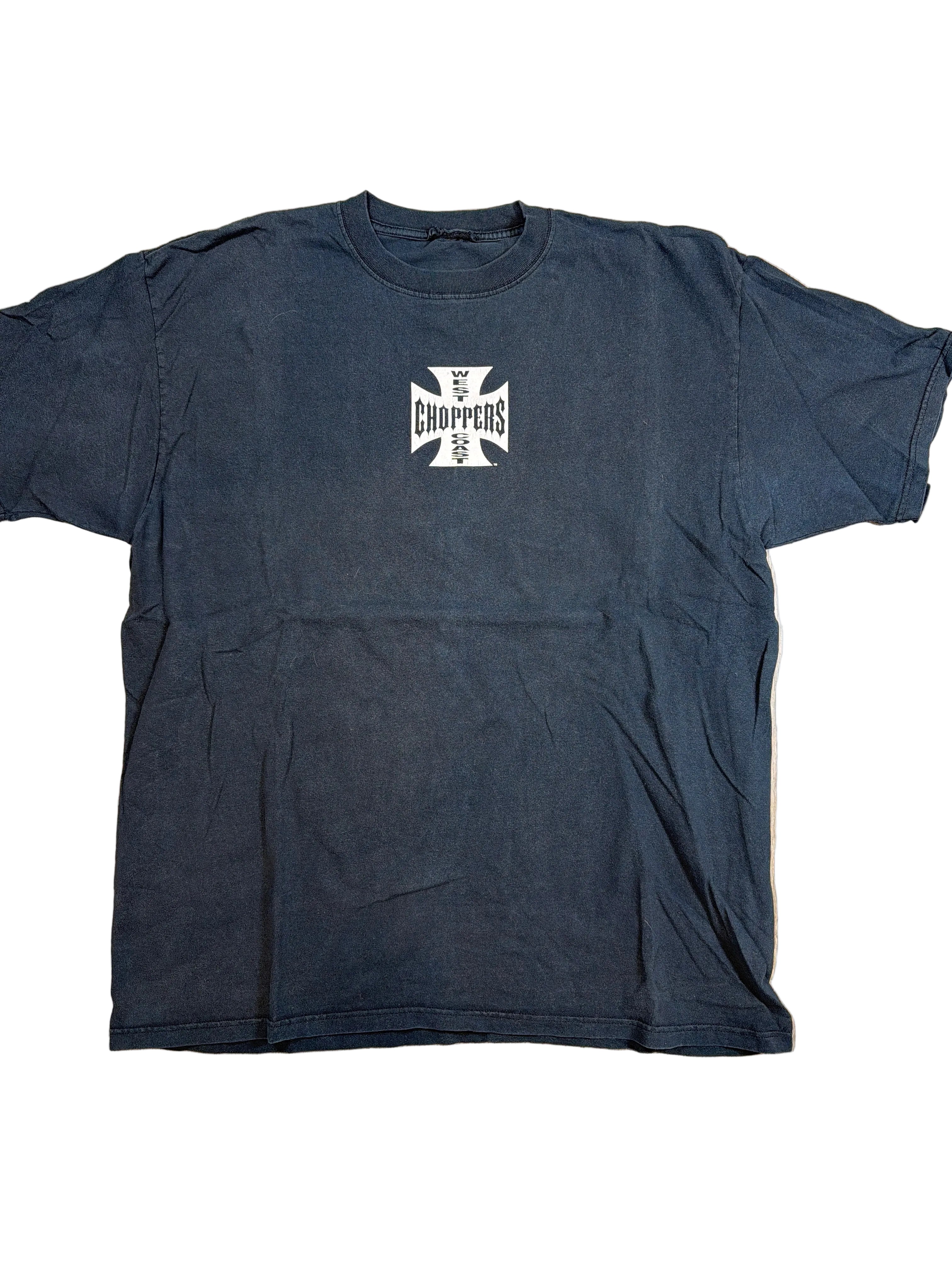 Faded West Coast Choppers Long Beach Iron Cross Black/White T-Shirt XL