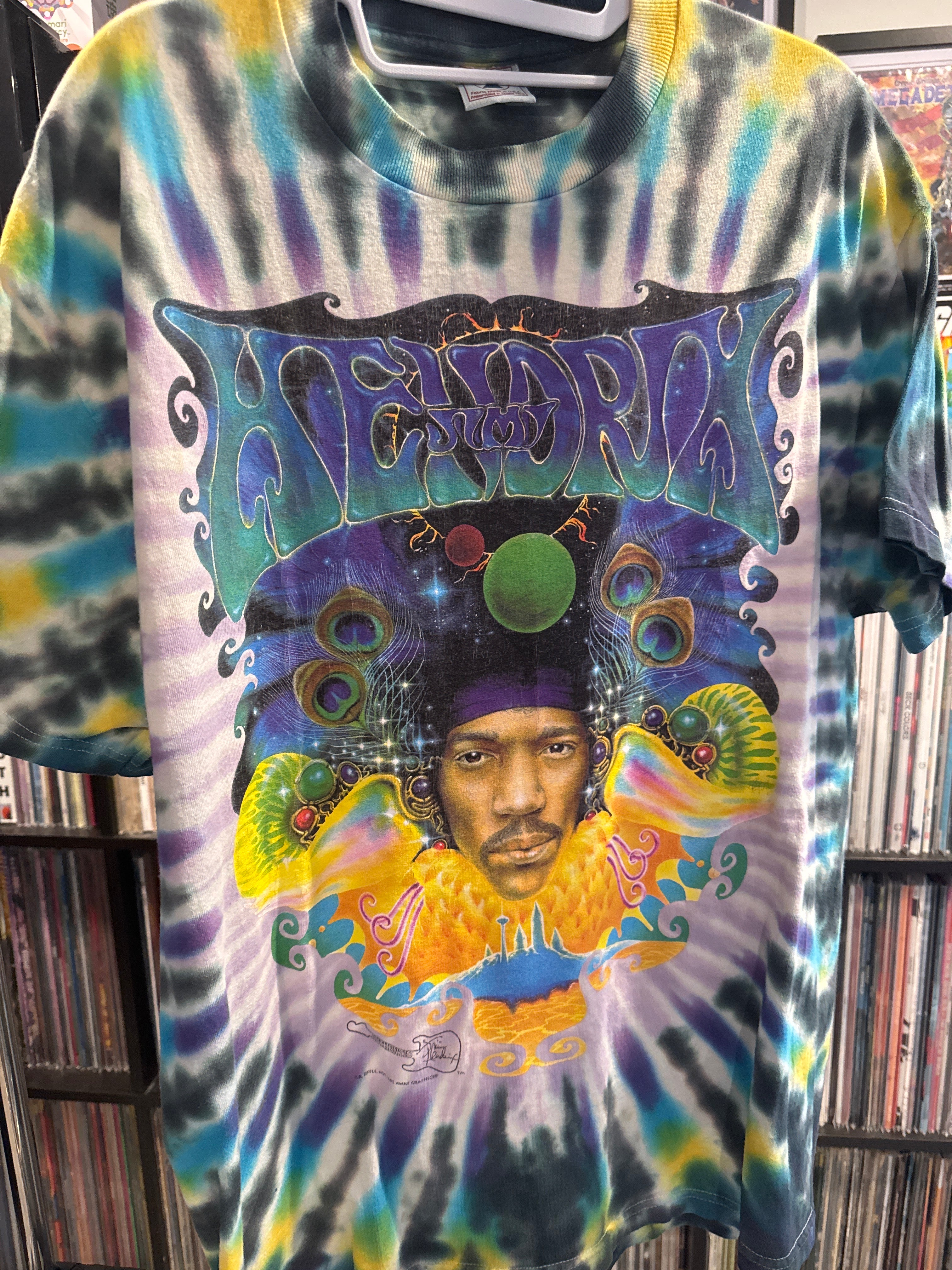90s Jimi Hendrix Tie Dye Delta Large Authentic