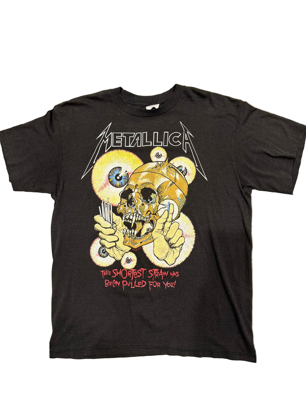90s Metallica Shortest Straw Vertigo Pushead Spring Ford Black T-Shirt Large