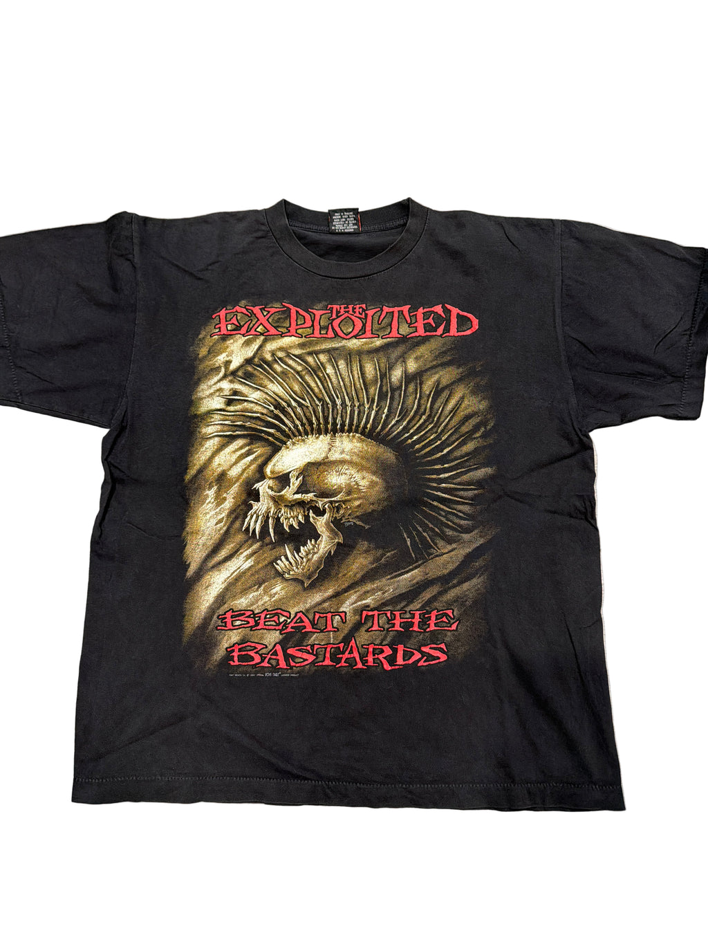 1996 The Exploited Beat Tour Punks Not Dead Black T-Shirt XL Single Stitched