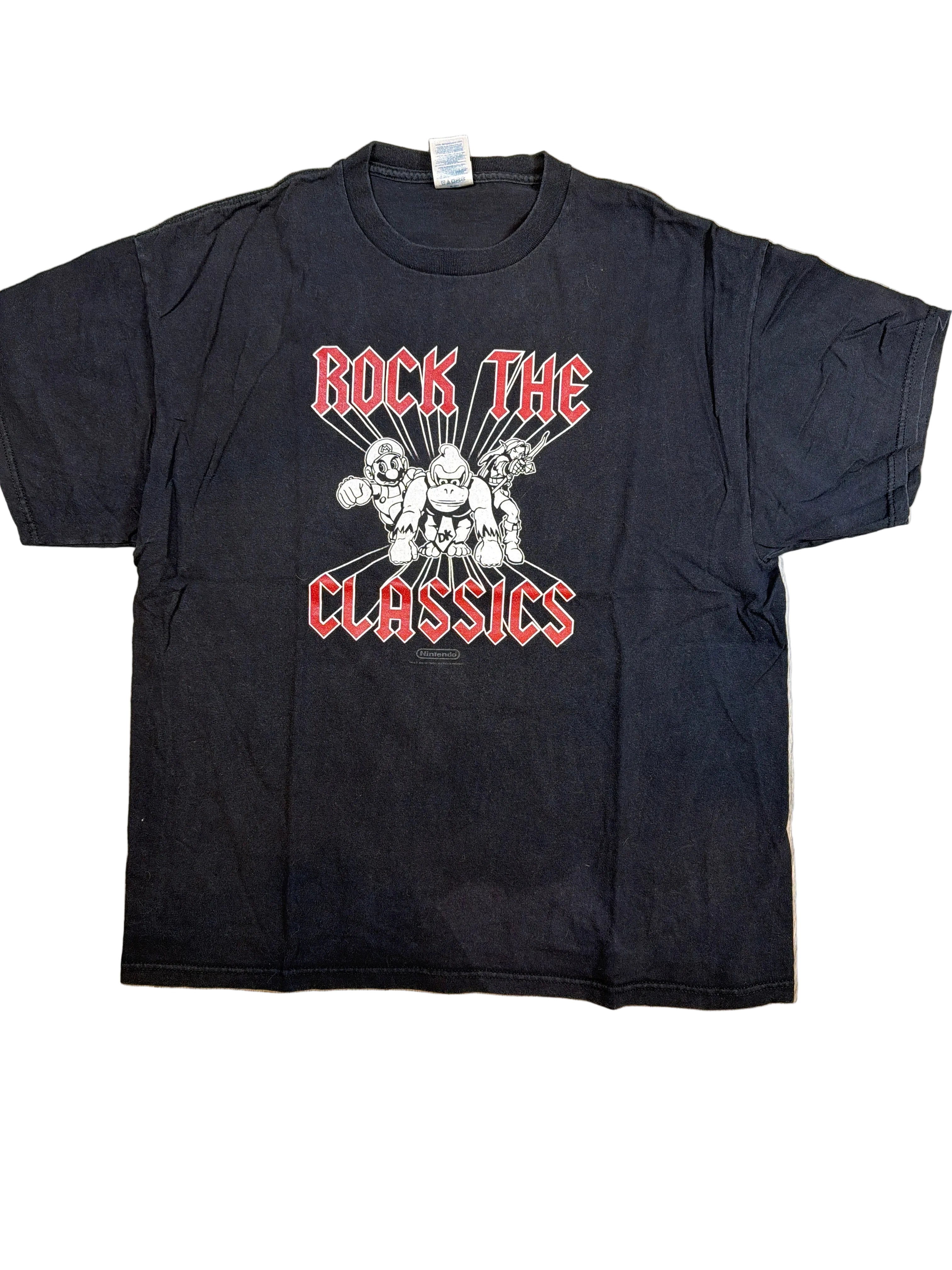 Nintendo Rock The Classics Metal Videospiel Schwarzes T-Shirt Large 2005