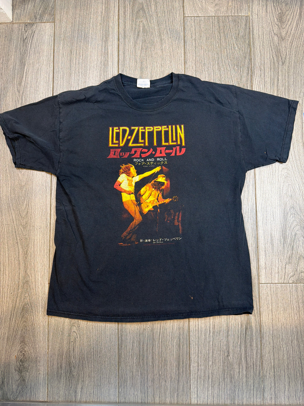 2007 Led Zeppelin Japan Plant Page Black T-Shirt XL