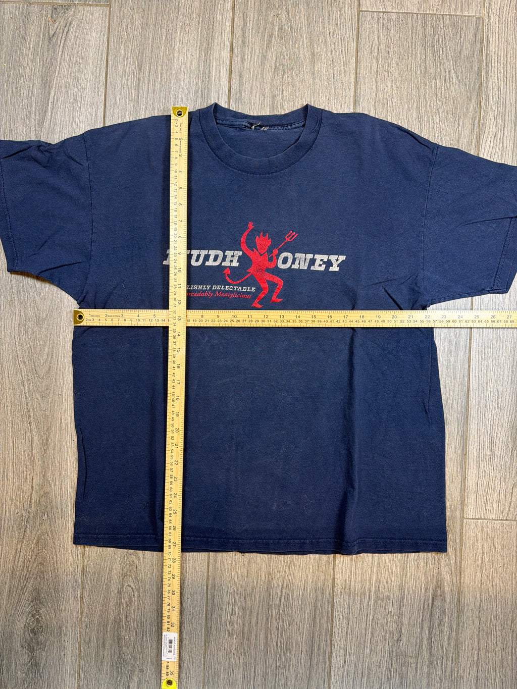 Mudhoney Devilishly Delectable Spreadably Meatylicious Grunge Blue T-Shirt XL