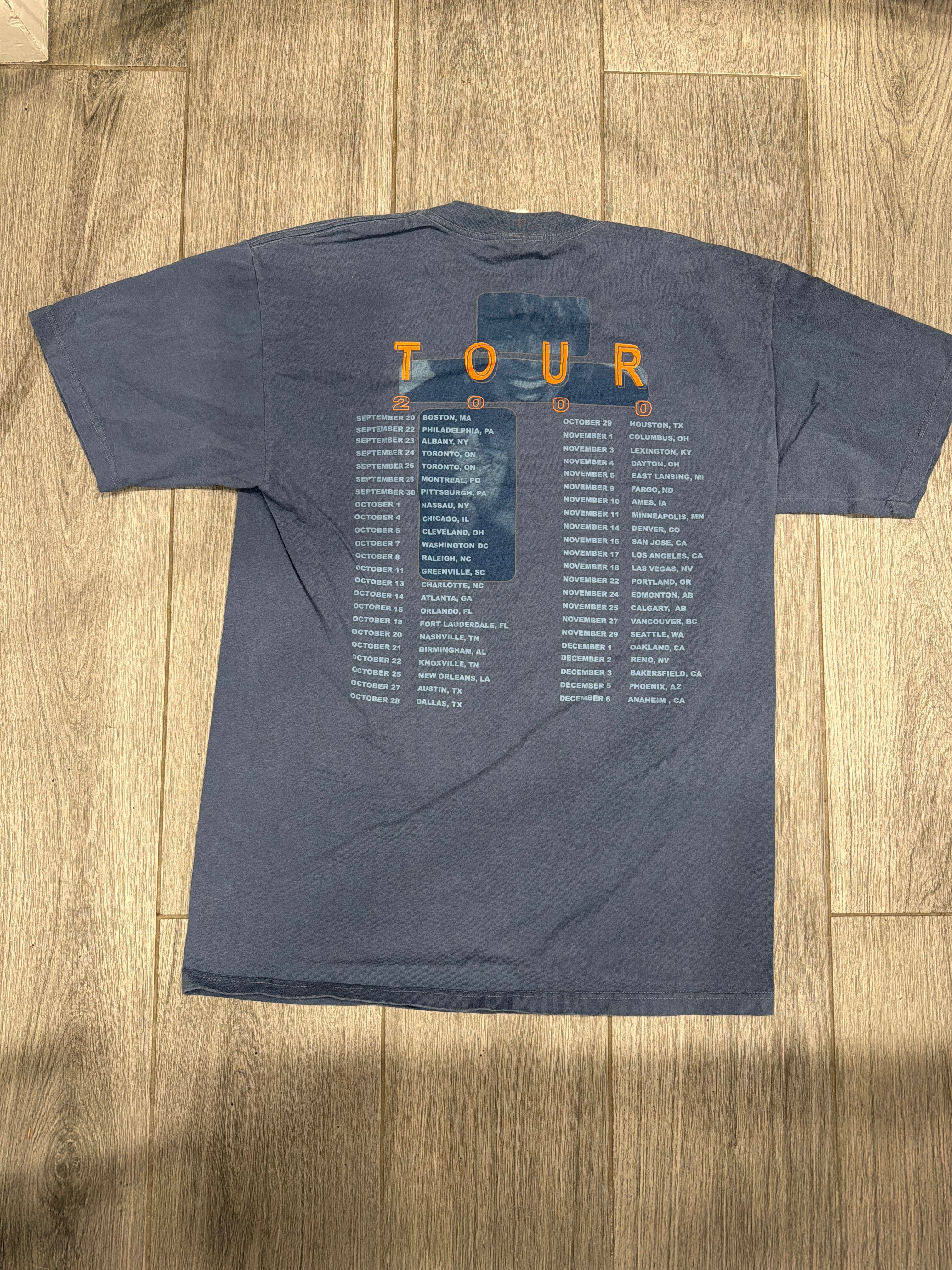 2000 Tina Turner Tour Blue Graphic Giant T-Shirt Large