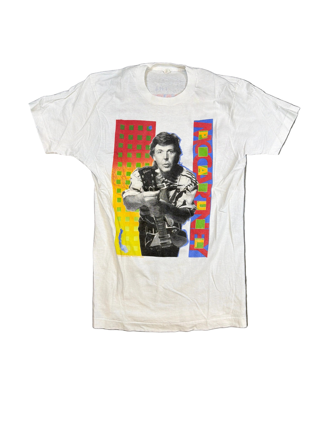 1990 Paul McCartney World Tour Band White FOTL T-Shirt Large