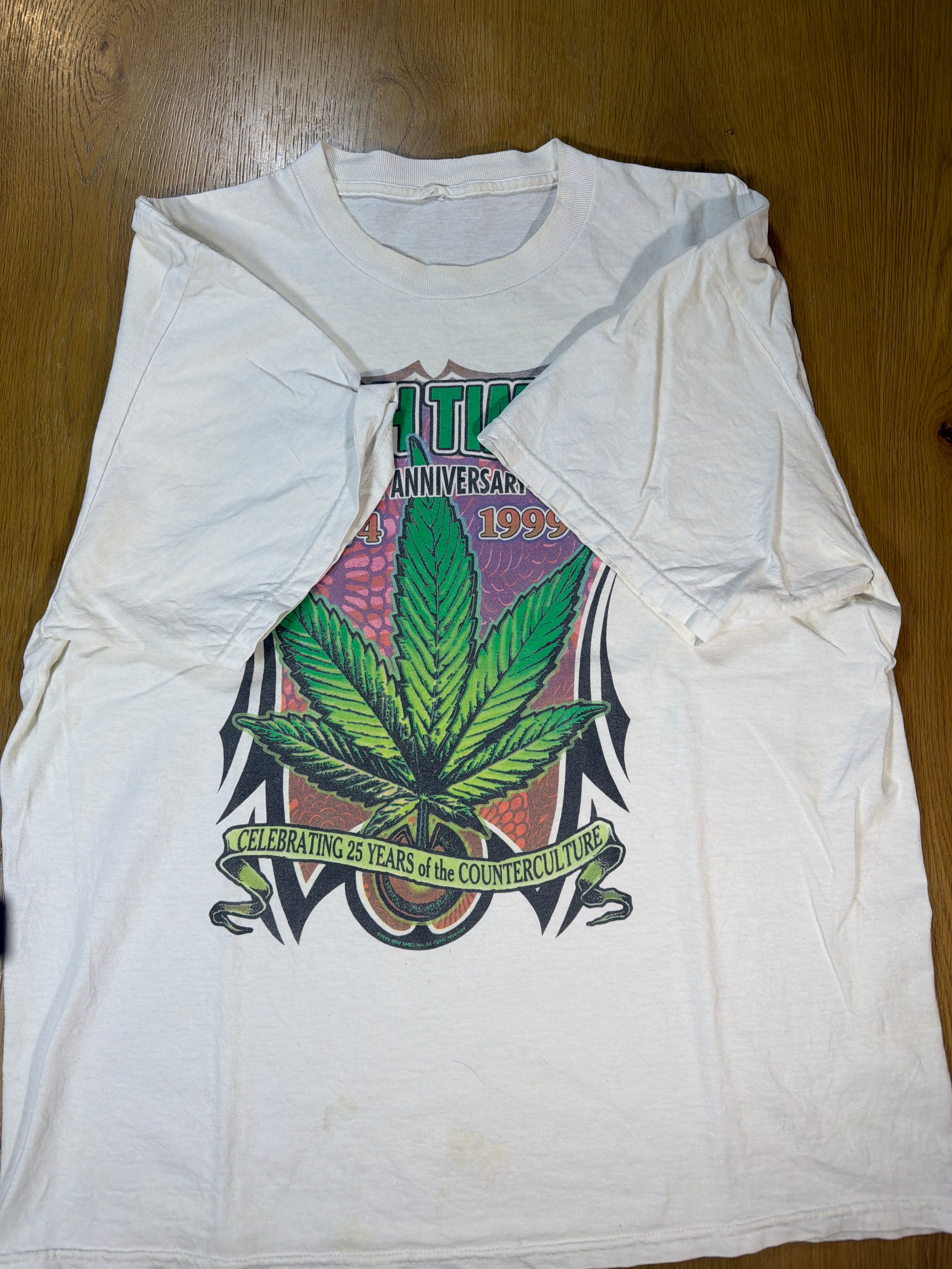 High Times 1999 25th Anniversary Promo White T-Shirt XL