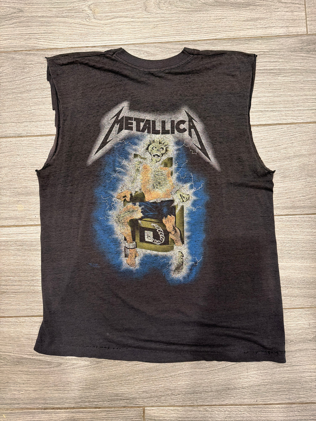 80s Metallica Metal Up Your A** Cut off Paper Thin T-Shirt Large