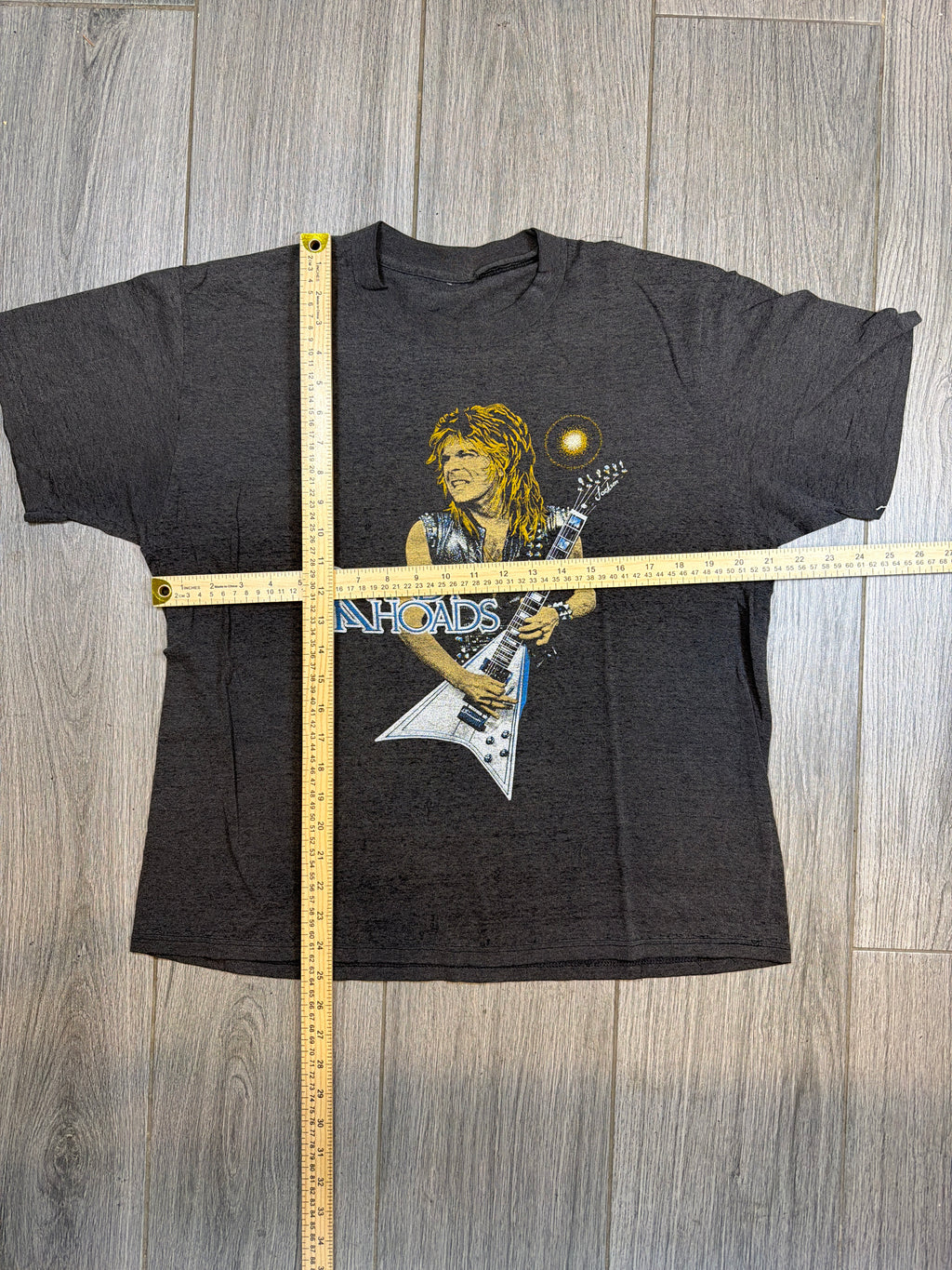 Randy Rhodes 80's Tribute Vintage Ozzy Black Thin T-Shirt M/L