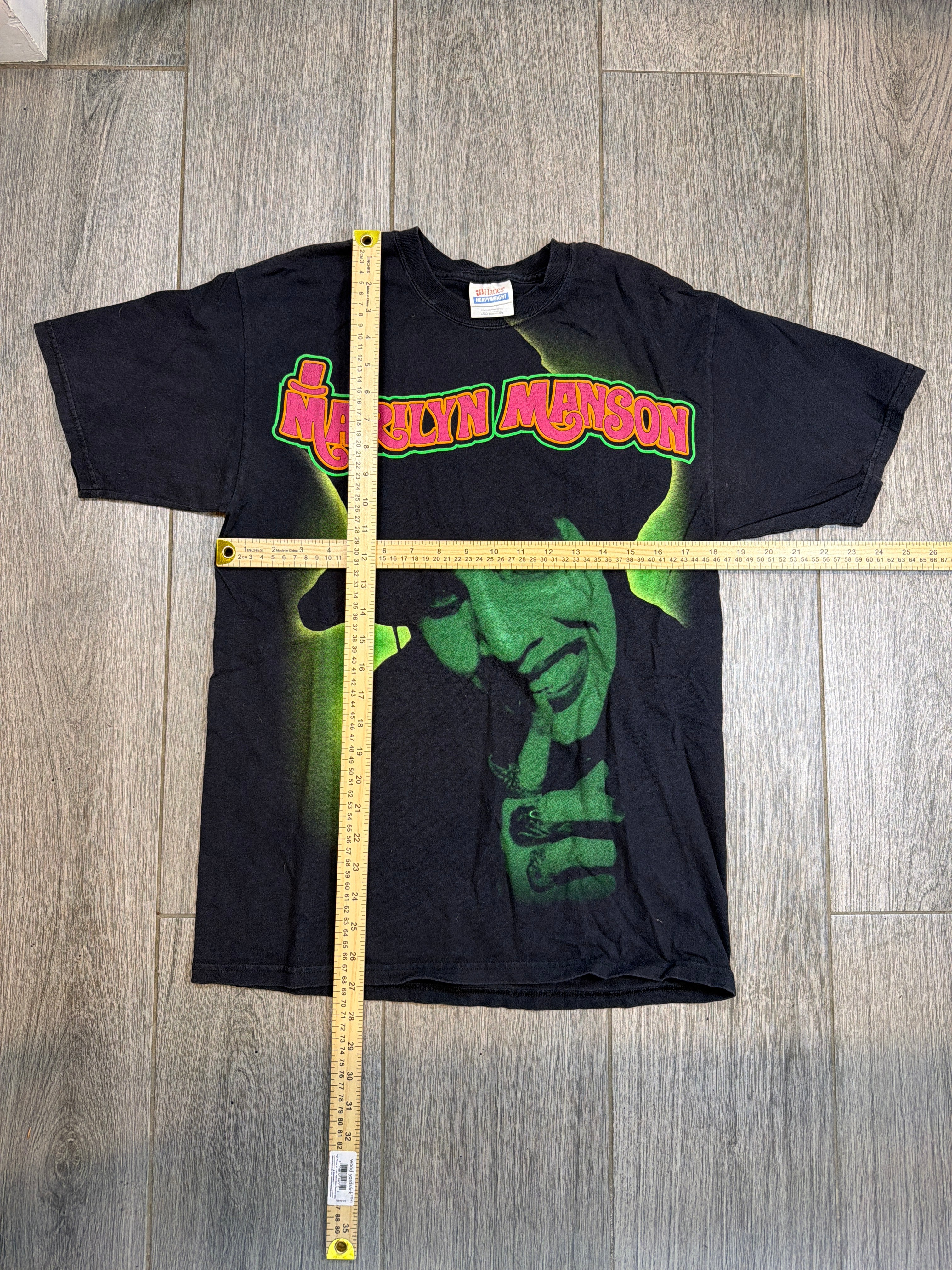 1995 Marilyn Manson 'Smells Like Children' Black T-Shirt Hanes Heavyweight Medium