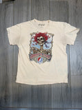 00s Grateful Dead Skeleton Liquid Blue Print Tag White T-Shirt Large