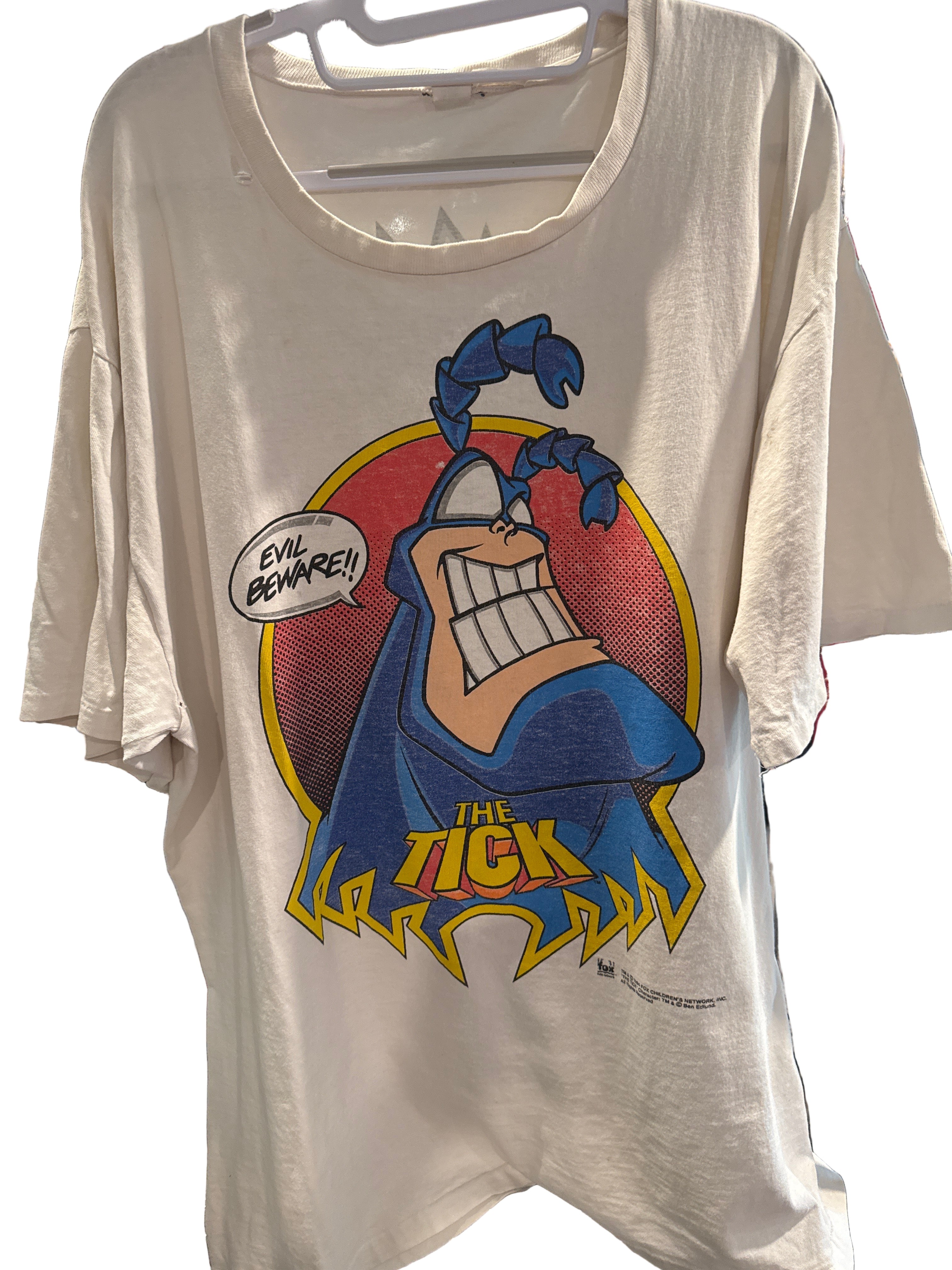 1994 The Tick Face Graphic Evil White XL Single Stitch