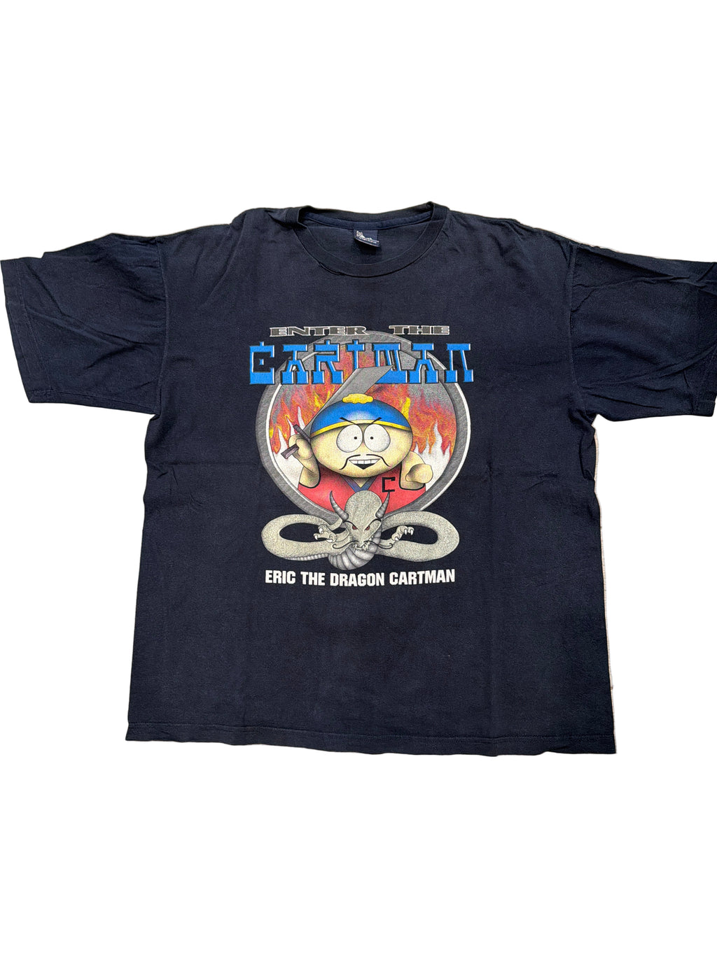 00s South Park Cartman Enter The Cartman Dragon Parody Blue XL T-Shirt