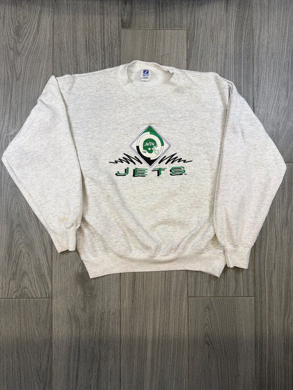 New York Jets NFL Grey 90s Crewneck Sweatshirt L