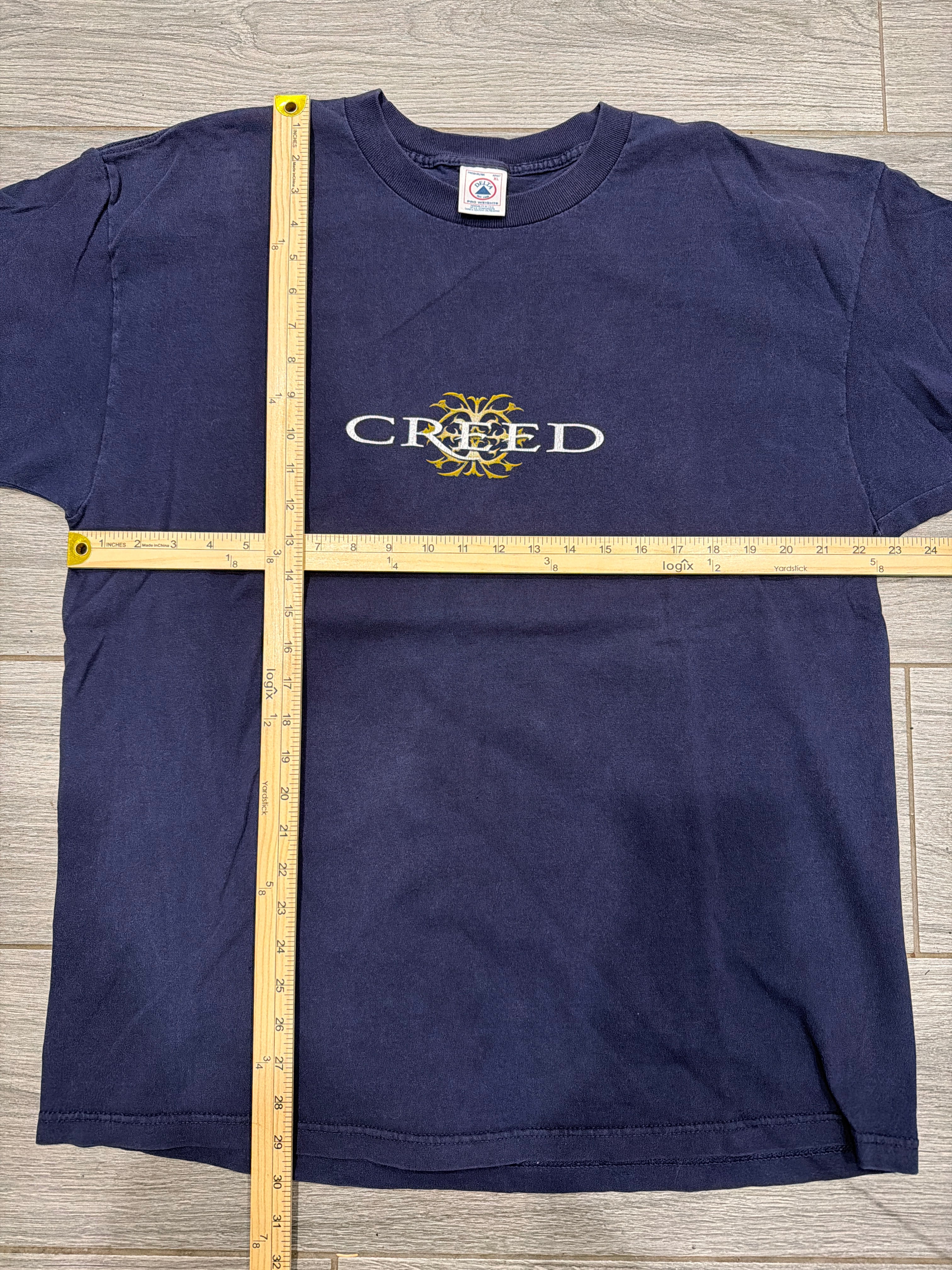 1999 Creed Band T-Shirt Blue XL Tour Double Sided