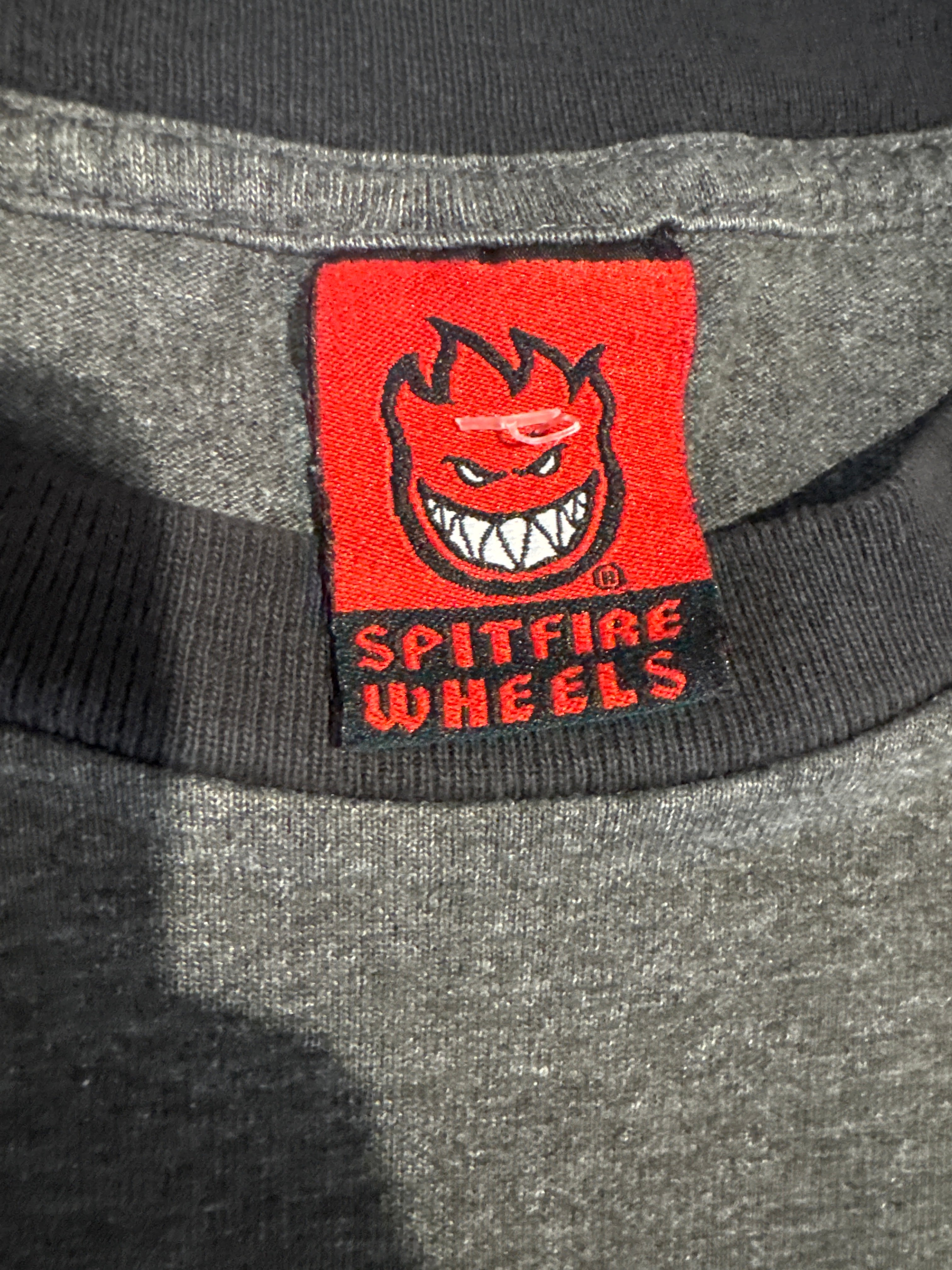 Spitfire Wheels Skateboarding Distressed Black 00er T-Shirt Large