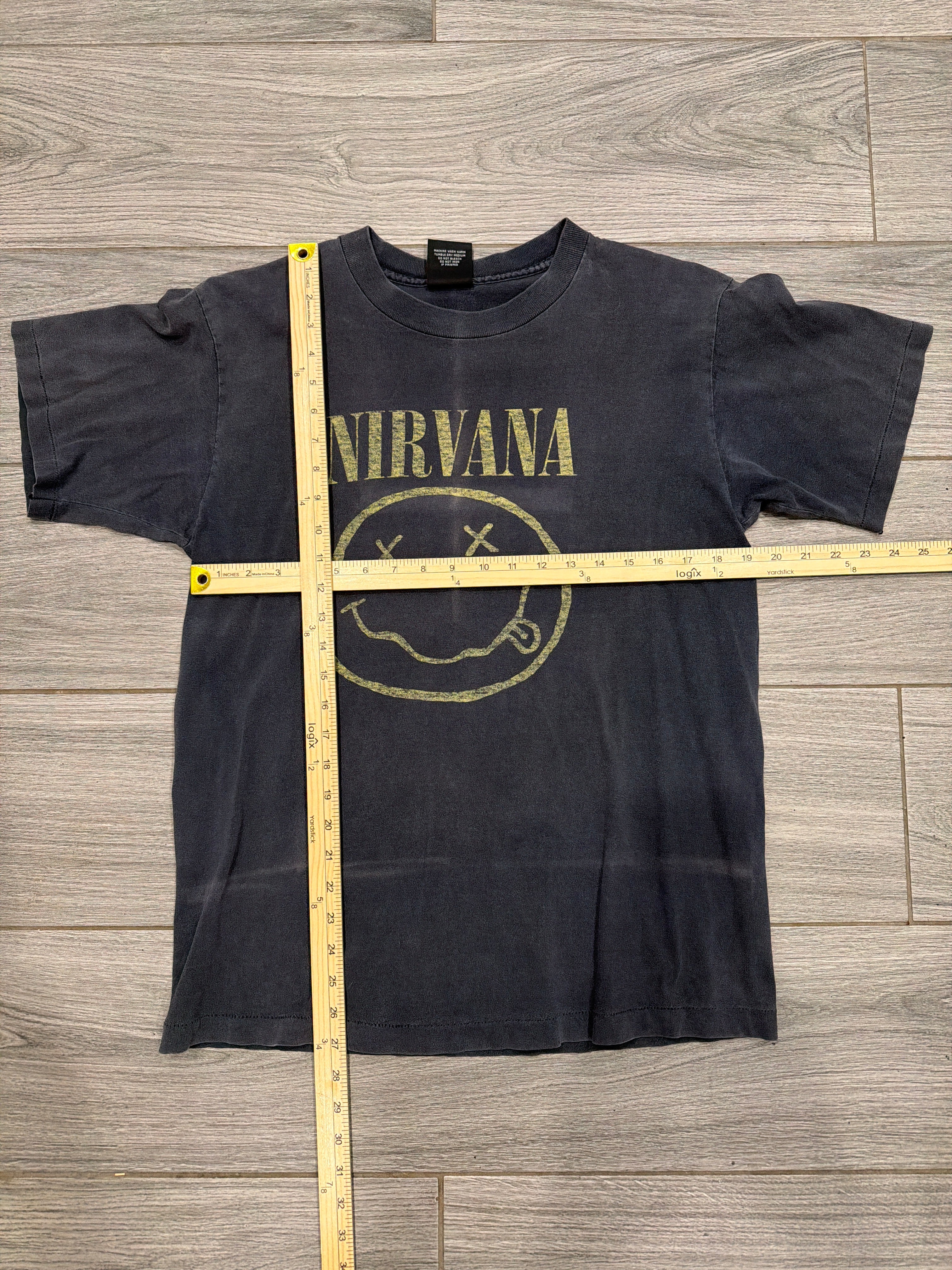 1992 Nirvana Smiley Giant Kurt Cobain Grohl Tee Jays Faded T-Shirt Large