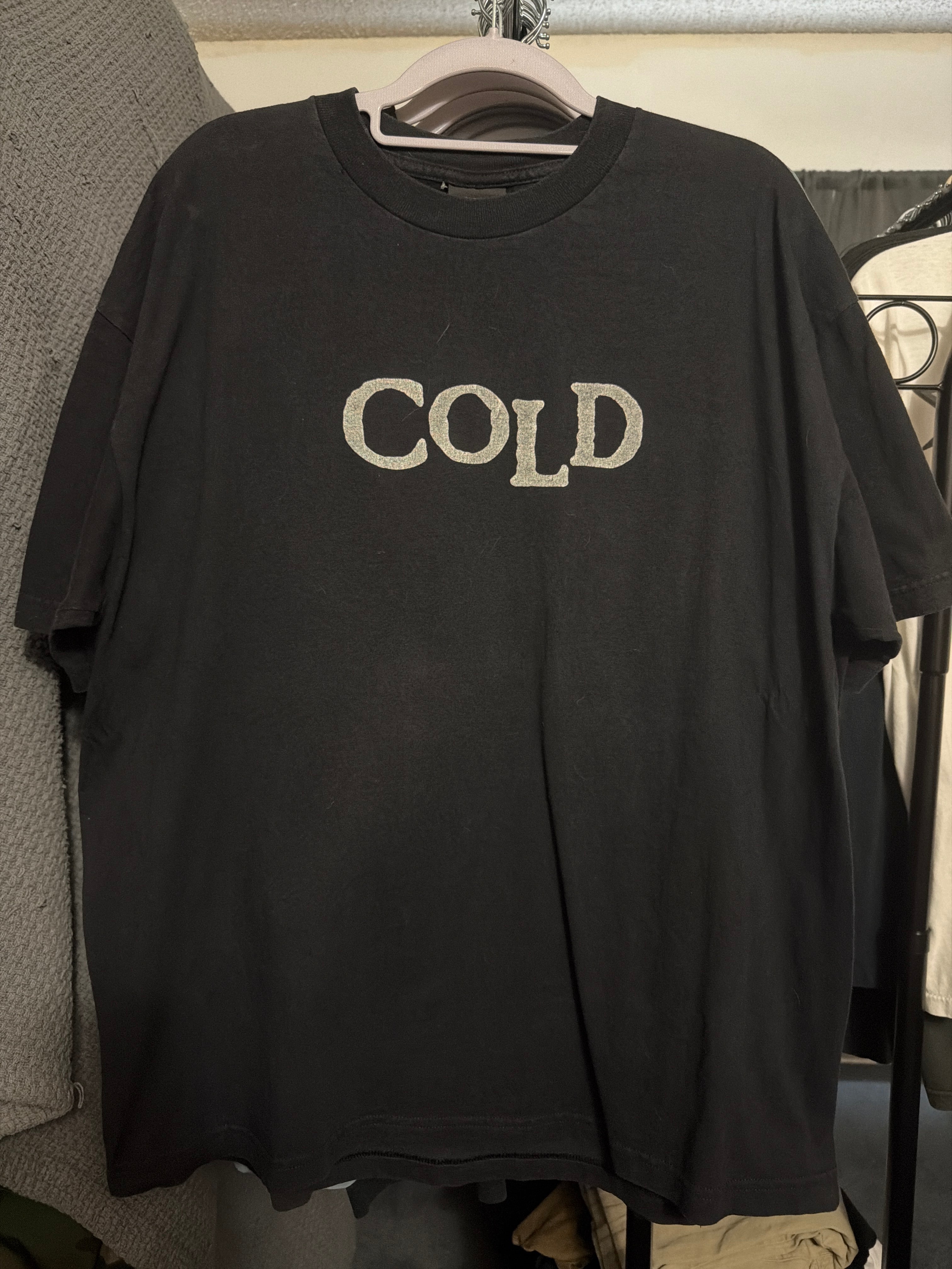 2000 Cold Band T Shirt Logo Double Sided Giant XL Black Y2K Spider