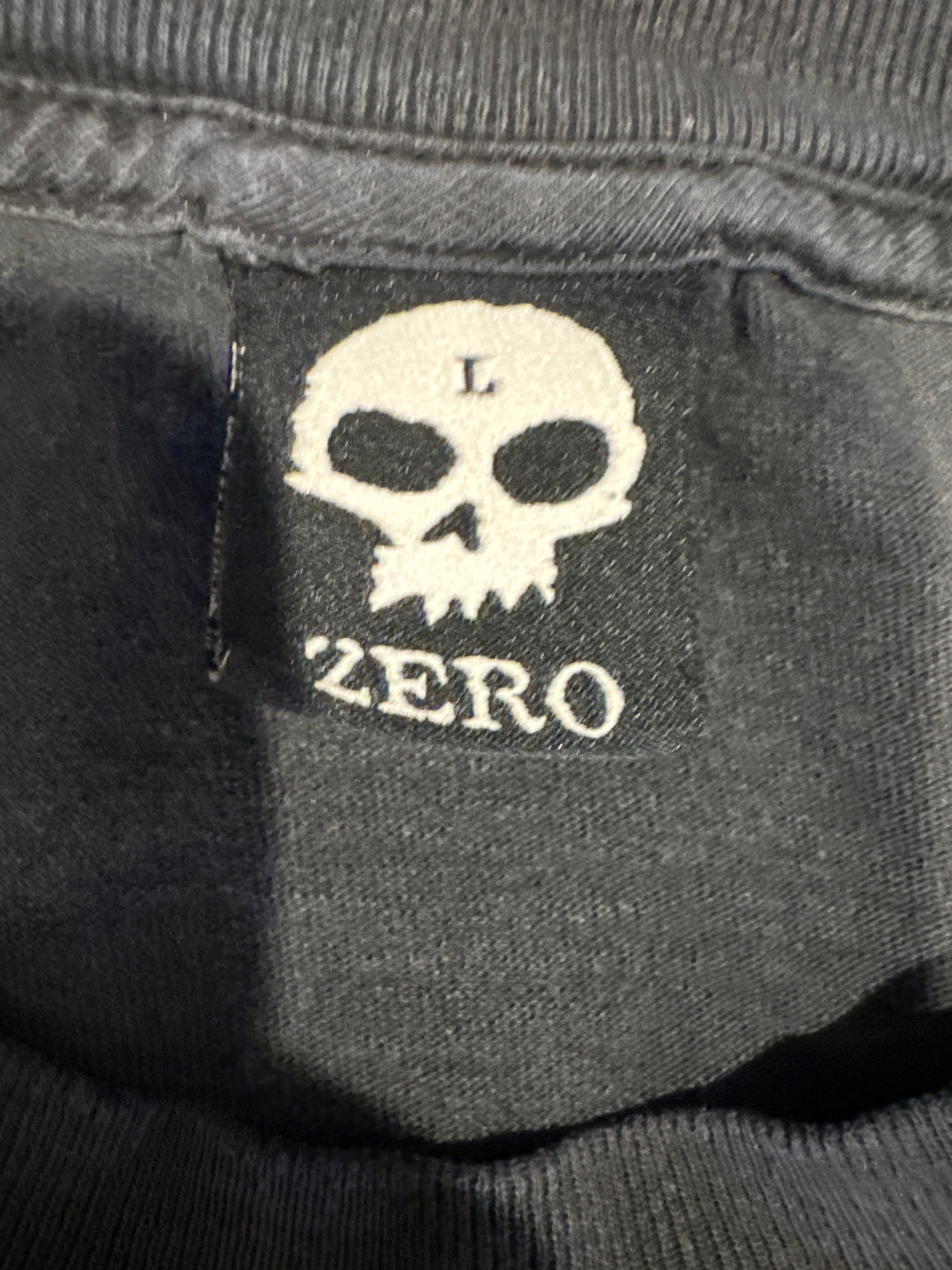 Zero or Die Skateboarding Faded Black T-Shirt Large