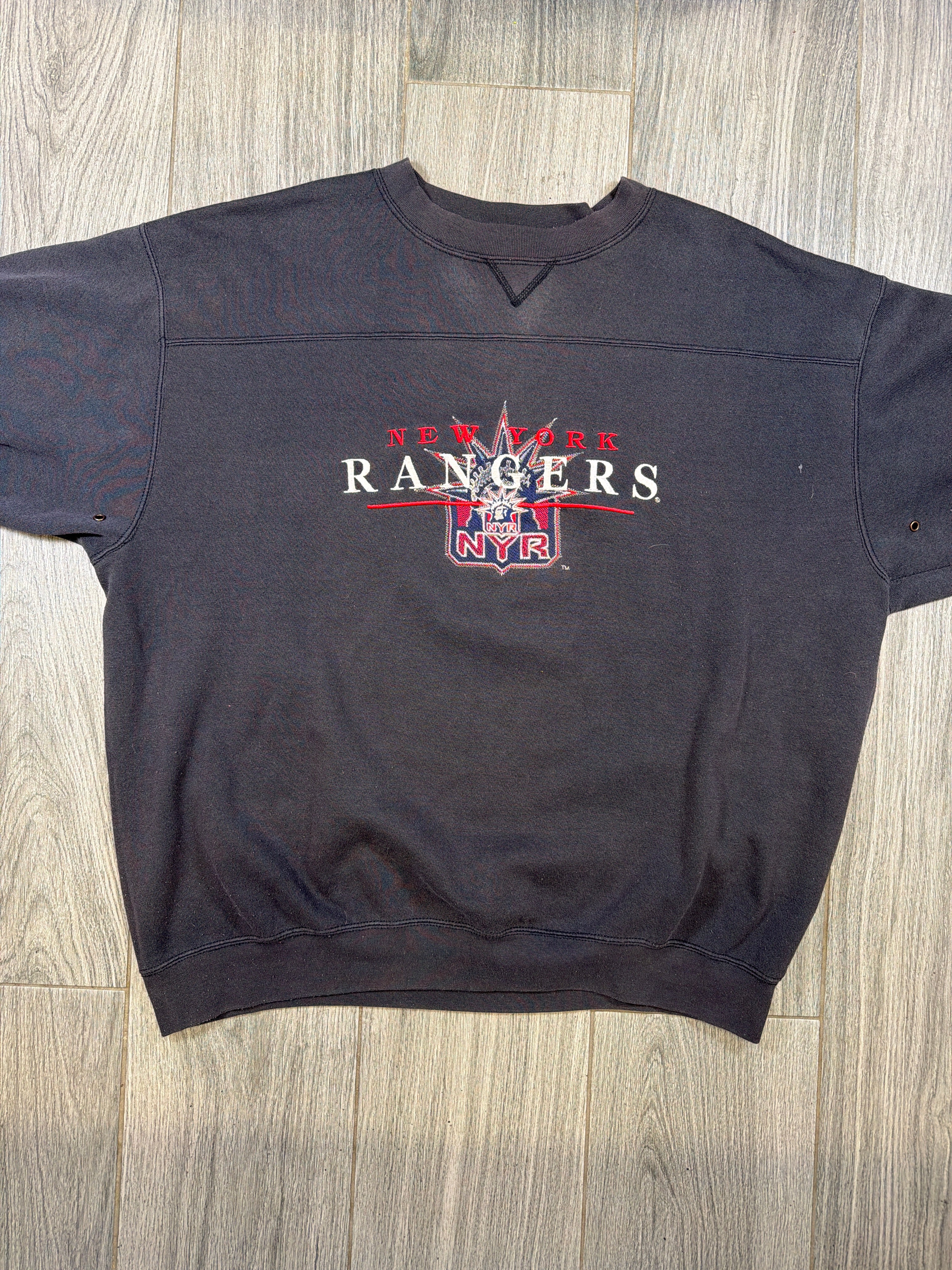 New York Rangers NHL 90s Black Crewneck Sweater XL