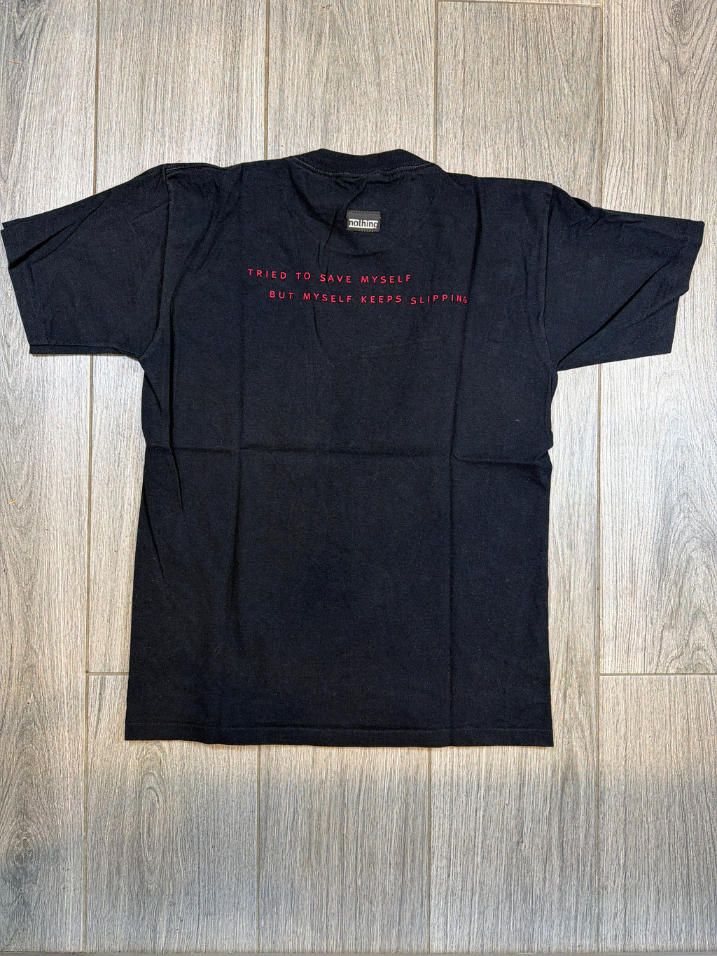 90s Nine Inch Nails Nothing Tried To Save Myself Black T-Shirt Medium