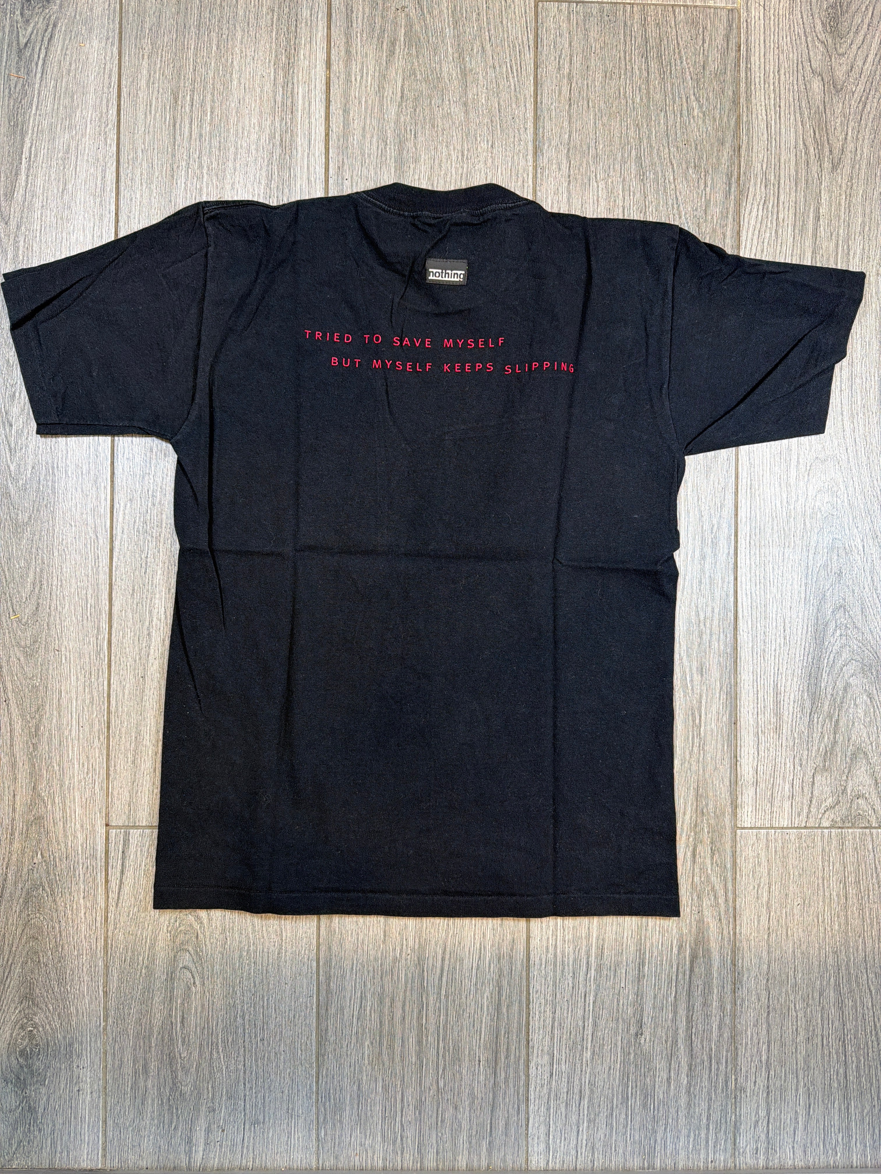 90er Nine Inch Nails Nothing Tried To Save Myself Schwarzes T-Shirt Medium