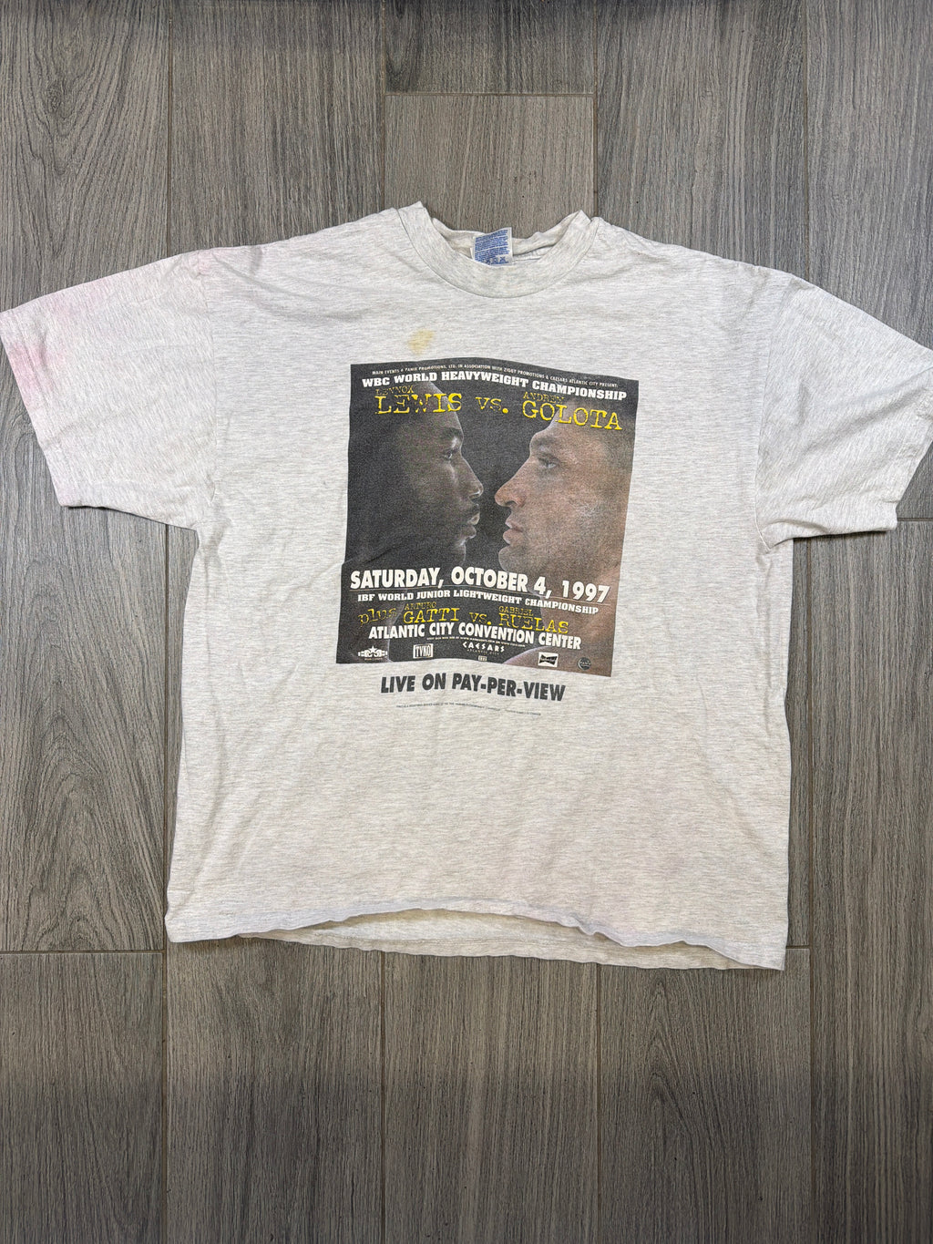 Lewis gegen Golota Pay-per-View Promo 1997 Graues T-Shirt XL