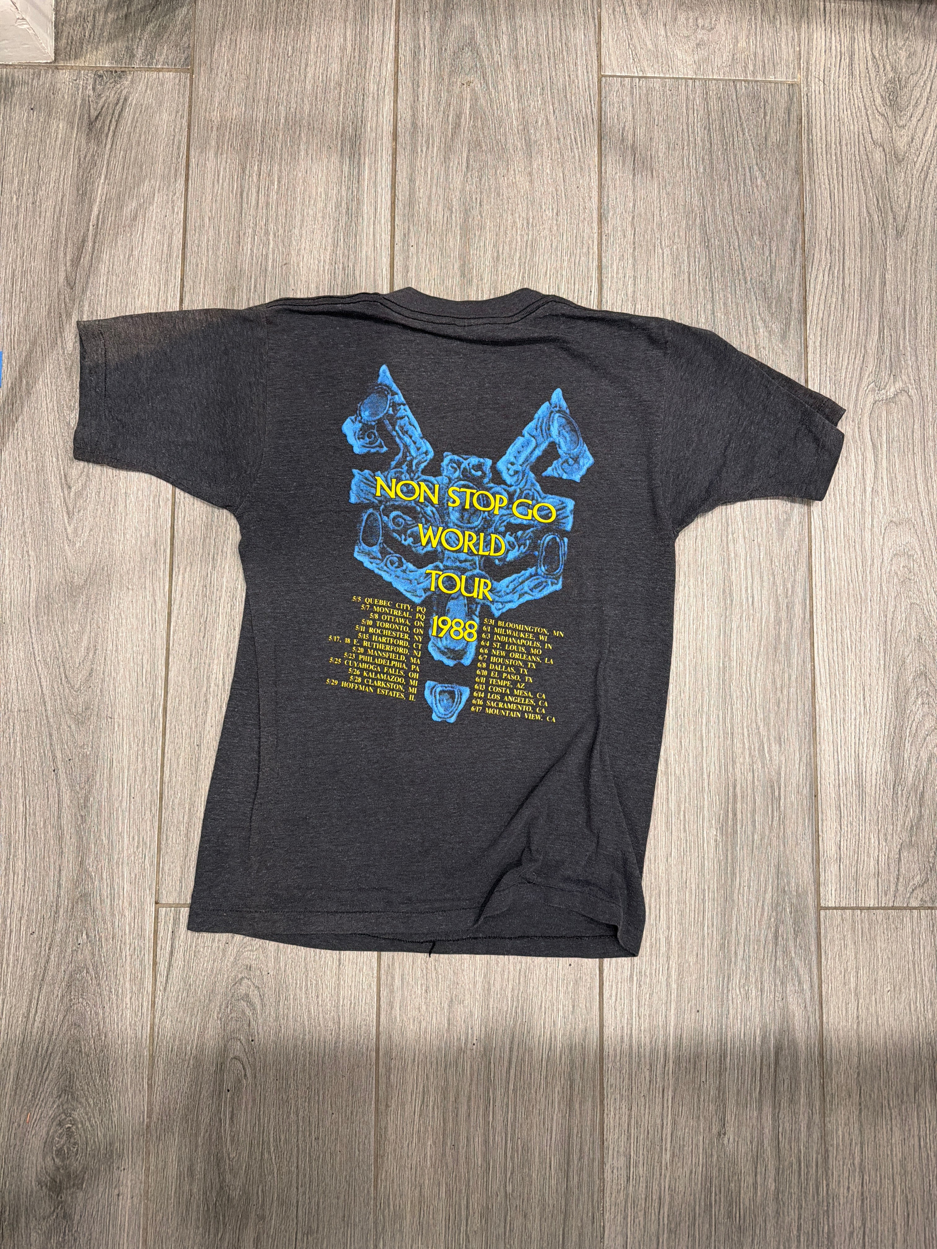 1988 Robert Plant Non Stop Go Paper Thin Tourdaten T-Shirt Medium