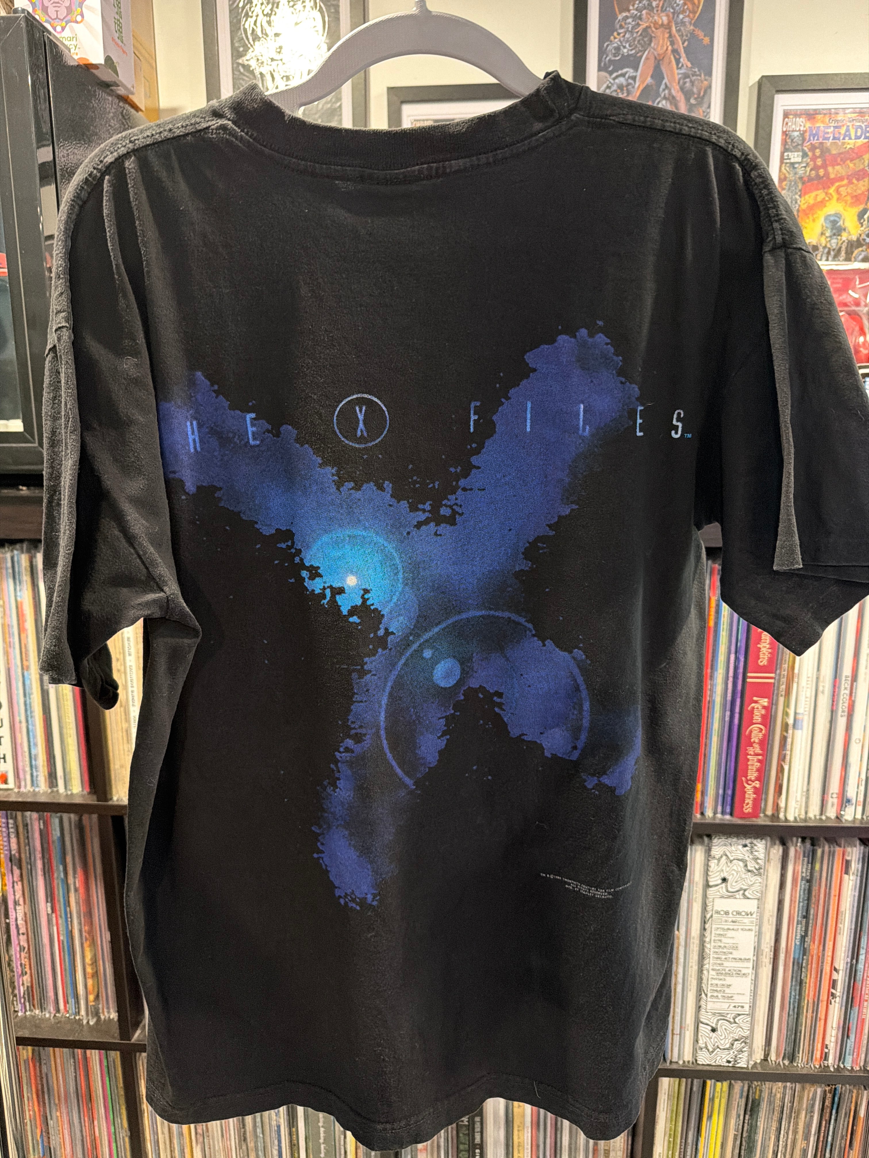 90s The X Files Show Promo L Black T Shirt Trust No One Alien Paranormal