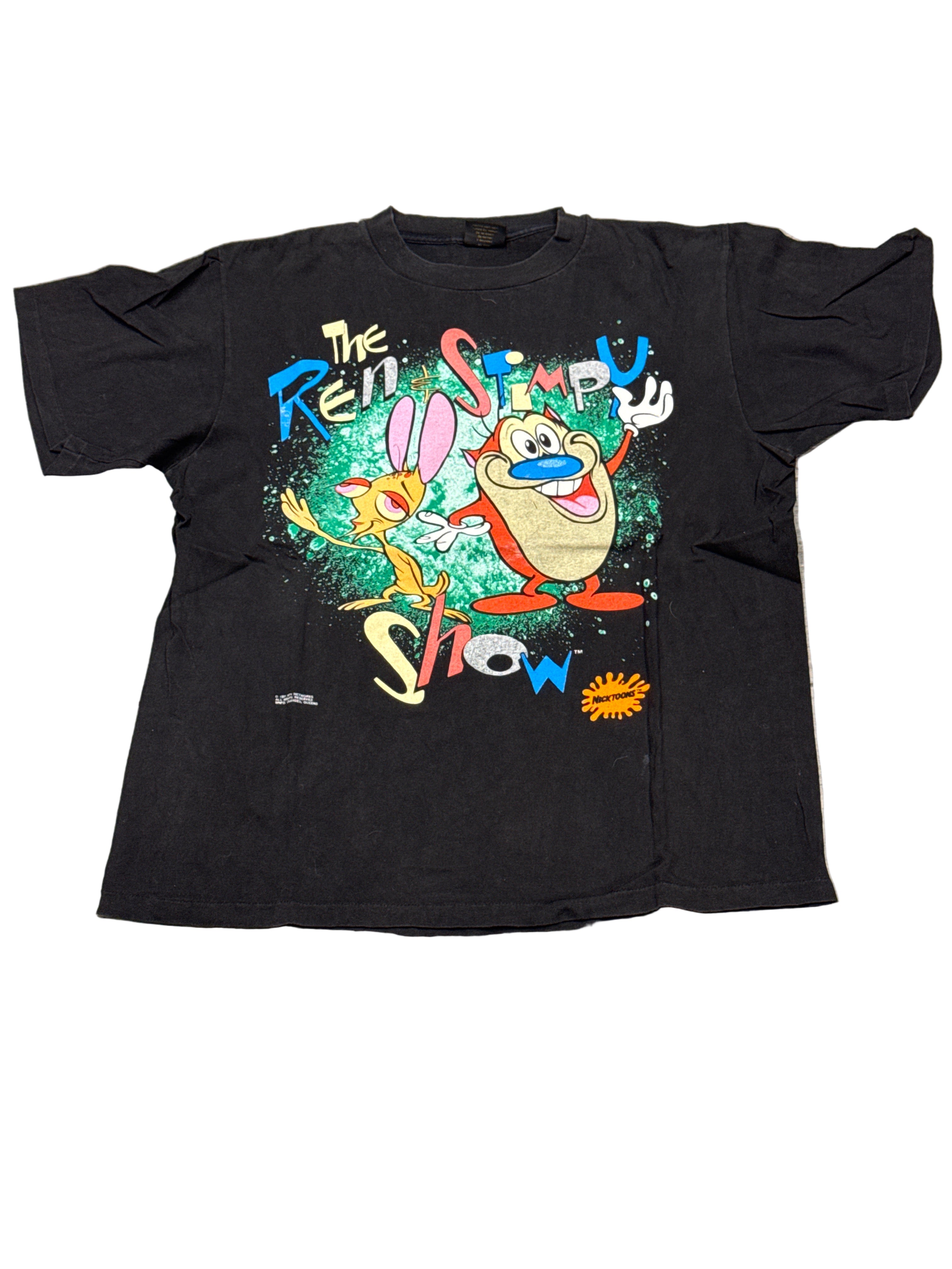 1991 Ren and Stimpy Show Nickelodeon MTV Changes Black T-Shirt XL