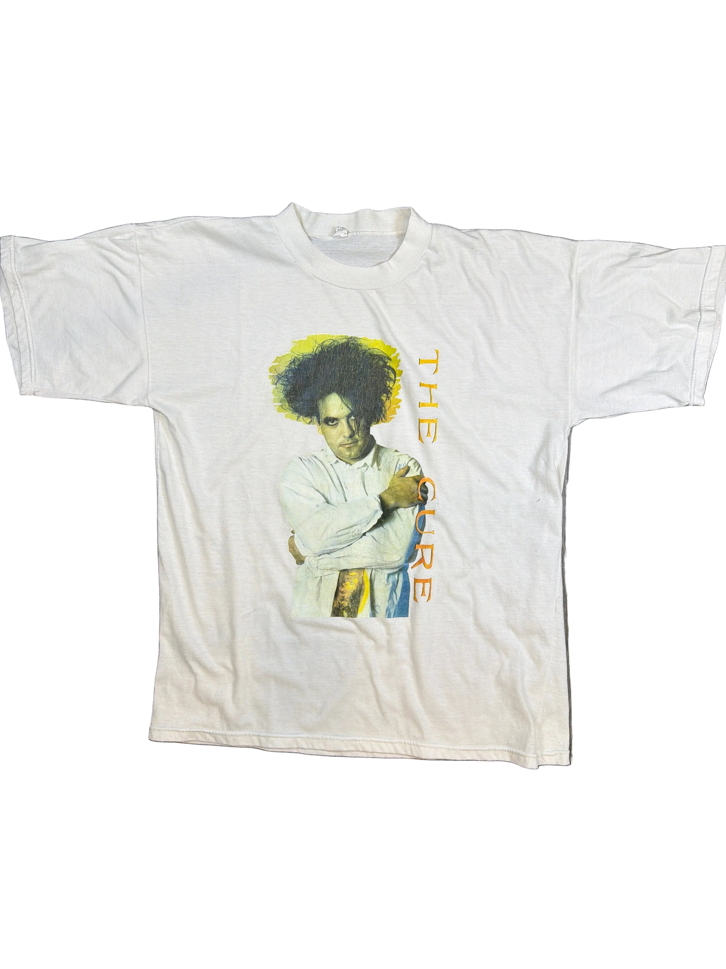 1985 The Cure Robert Smith Grafik Weißes T-Shirt Large
