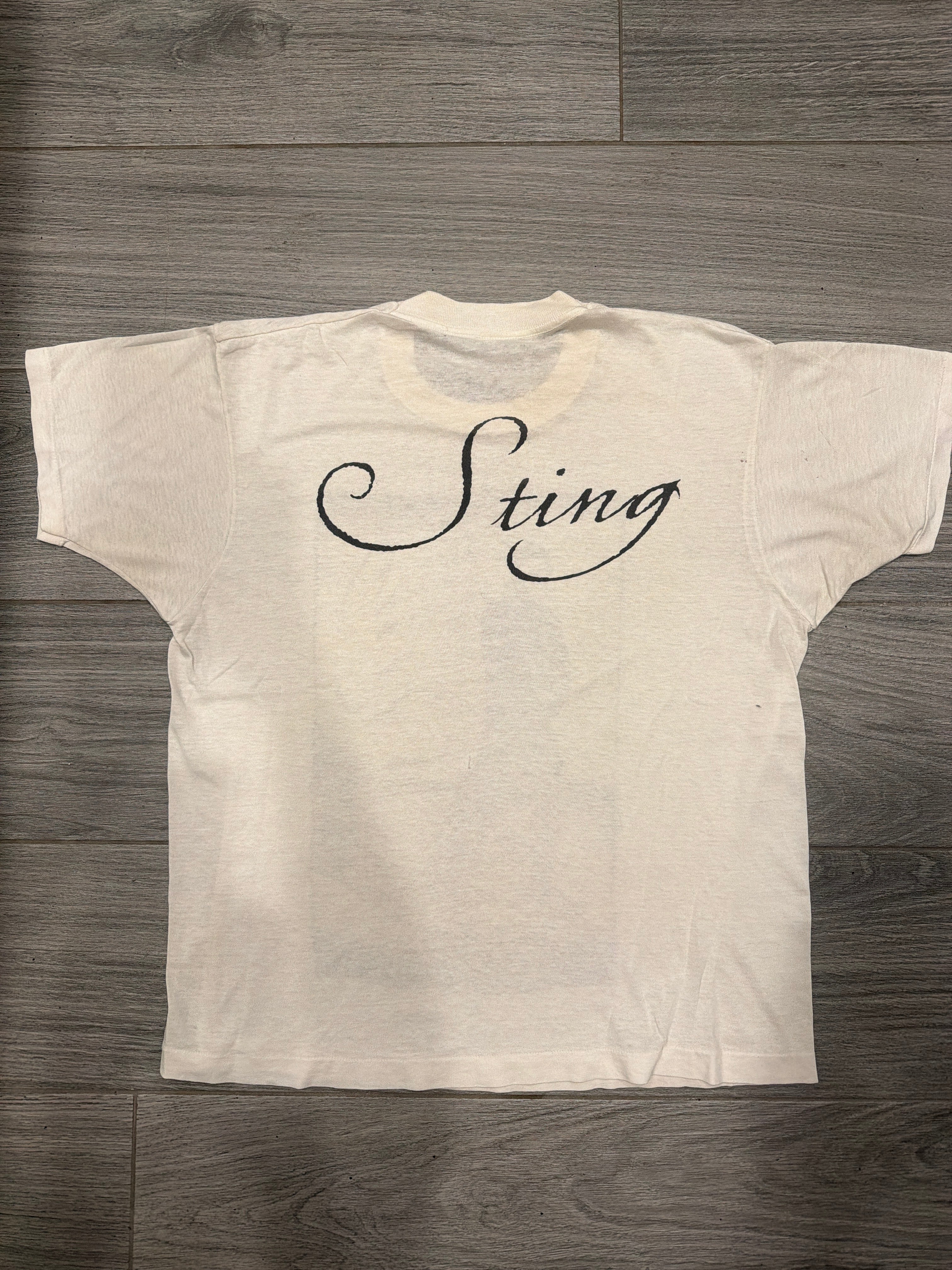 00s Sting Backstage Pass Police Double Sided Worn Thin T-Shirt Medium