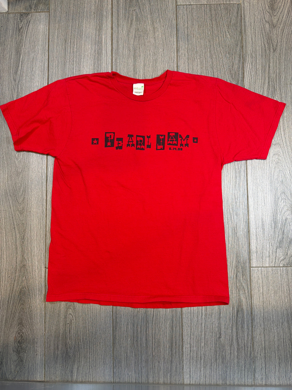 08 Pearl Jam Bonnaroo Festival Red T-Shirt Elvis Large