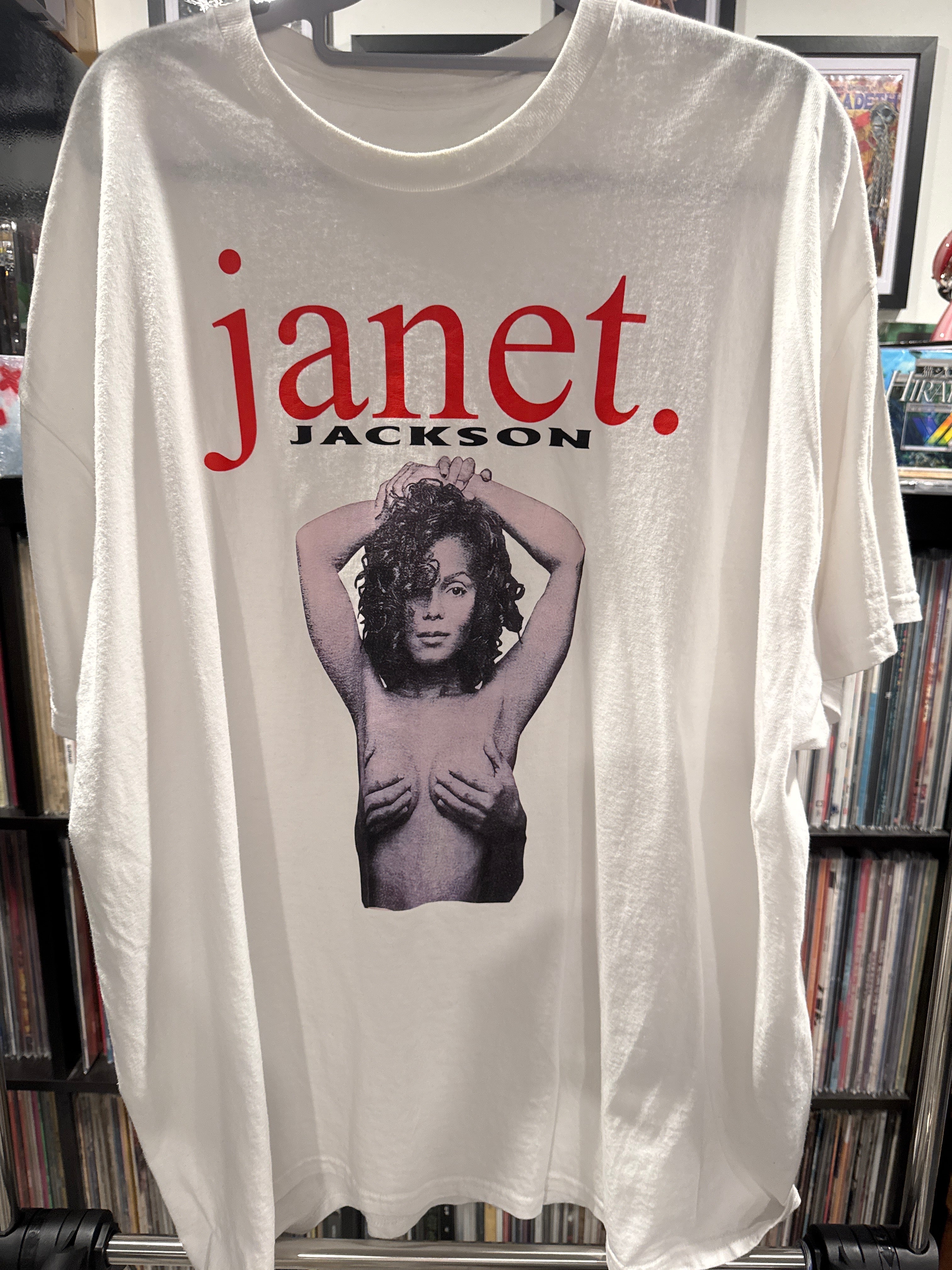90s Janet Jackson Nude White T Shirt XL