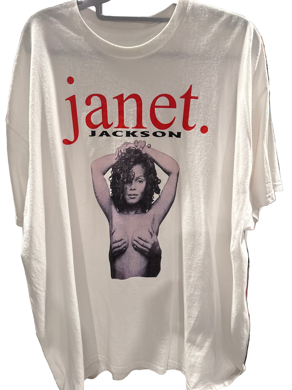 90s Janet Jackson Nude White T-SHIRT XL