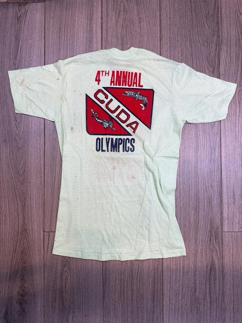 80s Octopus Gettin Down Olympics Vtg T-Shirt Small