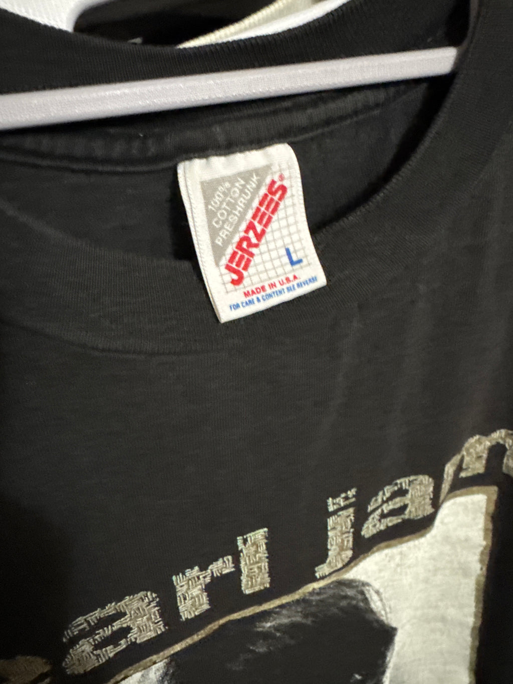1992 Pearl Jam Choices Jerzees L Black T Shirt