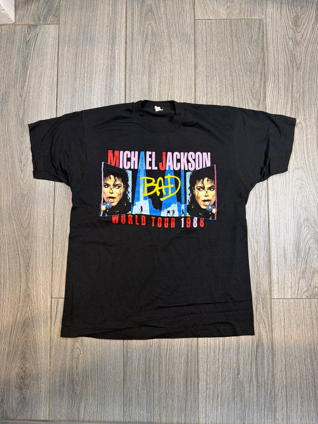 1988 Michael Jackson Bad World Tour Black T-Shirt XL